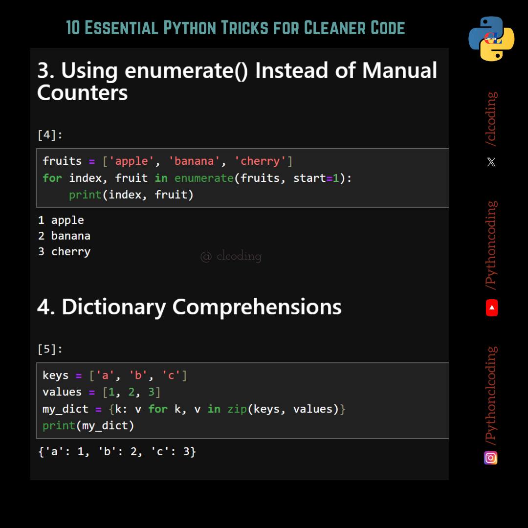 Python Projects with Code | 10 Essential Python Tricks for Cleaner Code ...