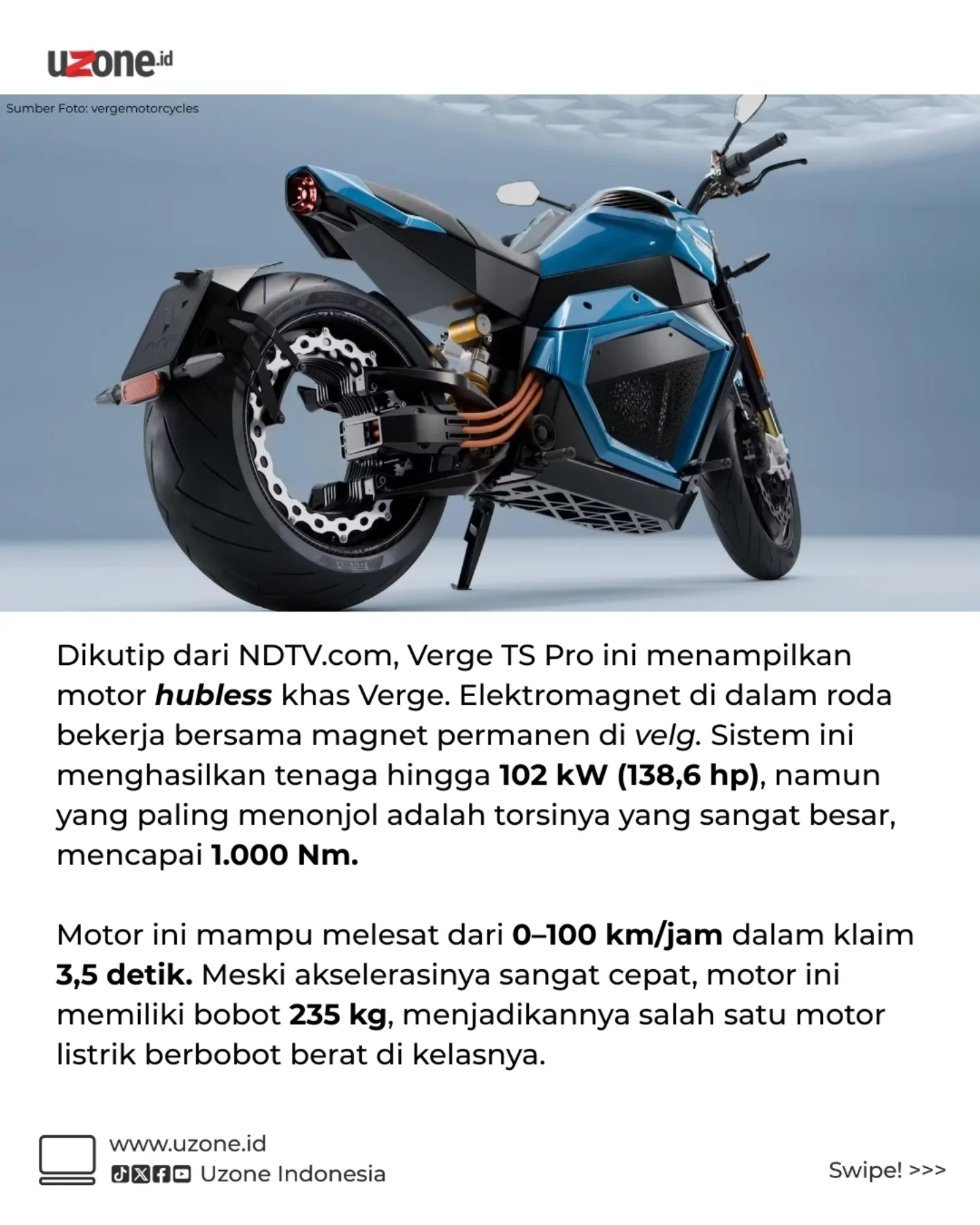 Uzone Indonesia - Verge Motorcycles bikin gebrakan di CES... | Facebook