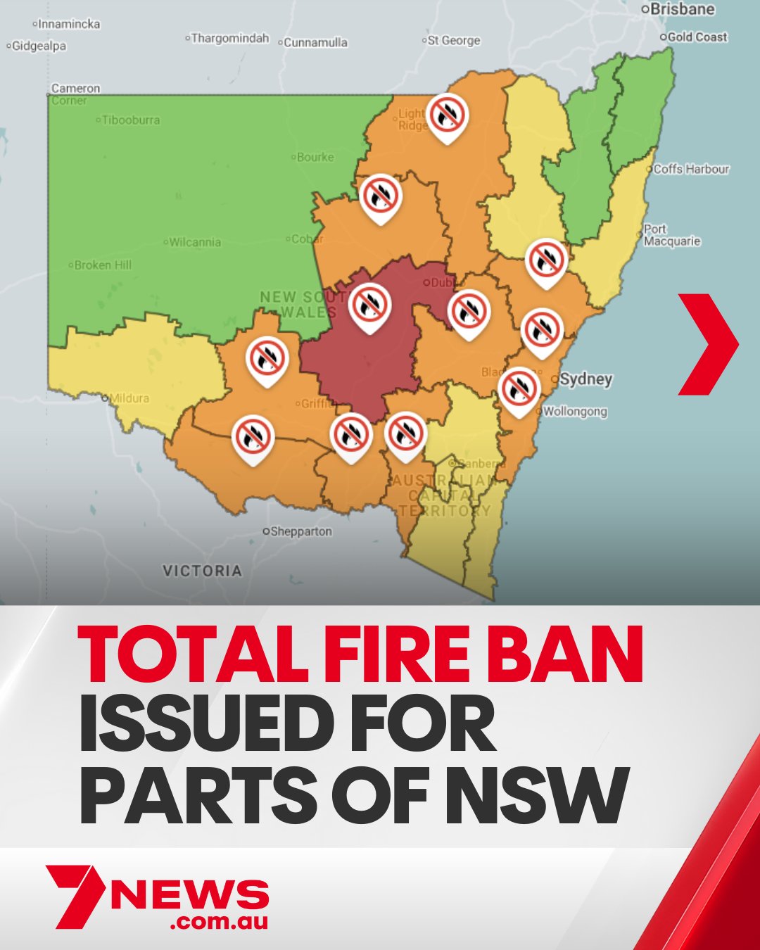 7NEWS - The NSW RFS has issued a Total Fire Ban for several councils in ...