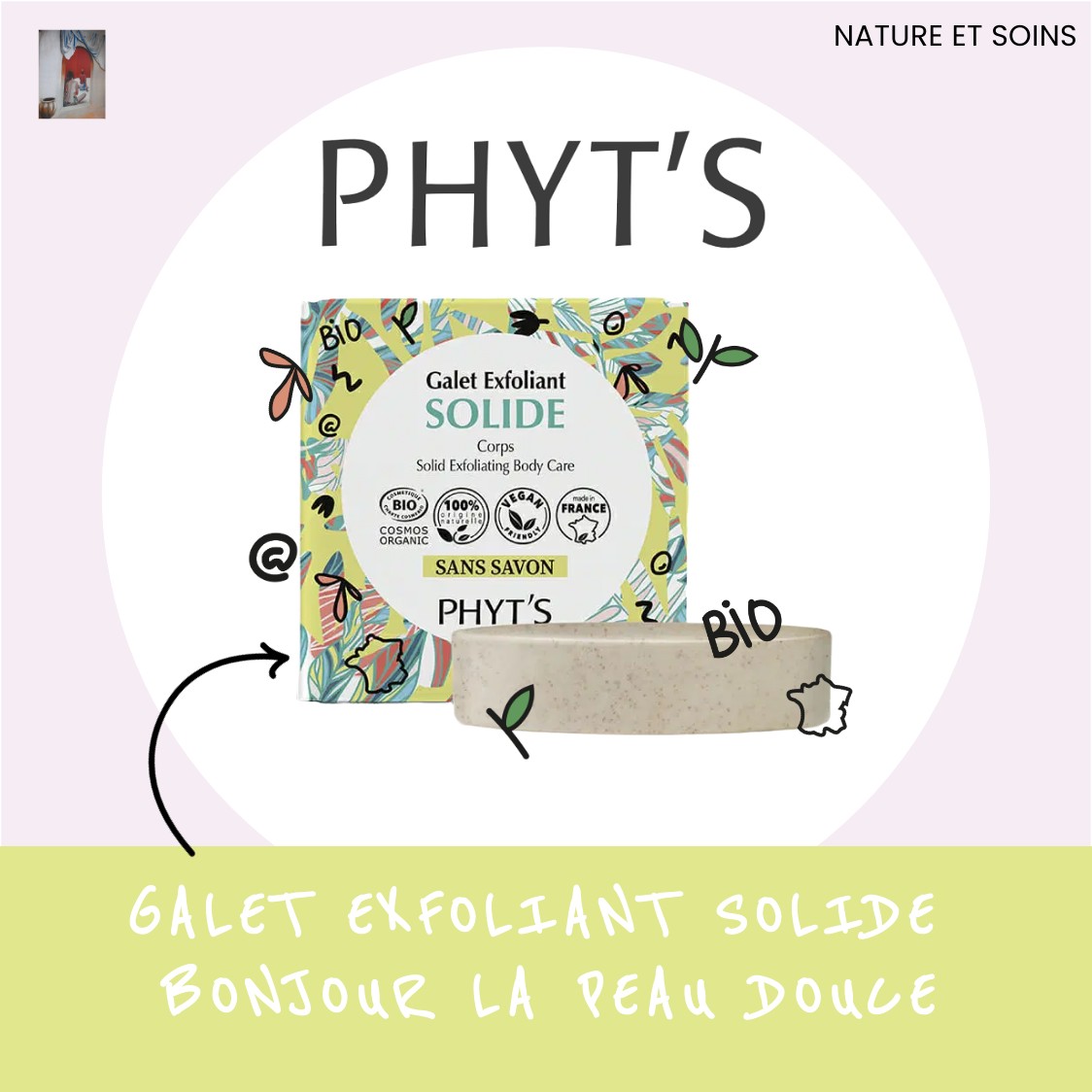 Galet Exfoliant Naturel Diamètre 7,5 Cm - Pour Le Corps, Tous Types De Peau, Neuf, Origine France