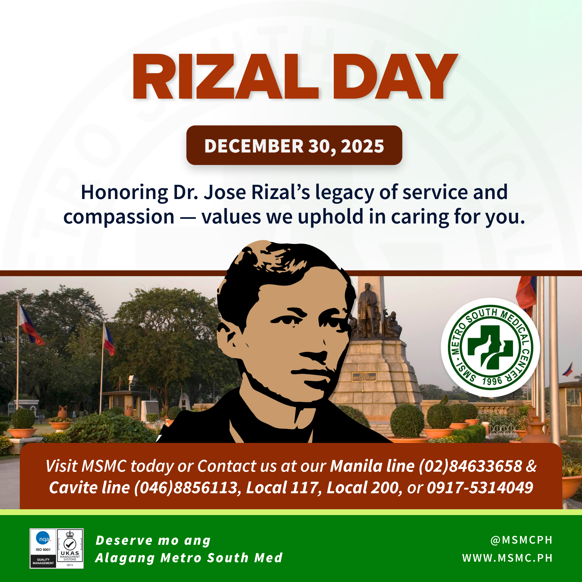 Metro - Rizal Day 💚 We honor Dr. Jose Rizal’s legacy of service ...