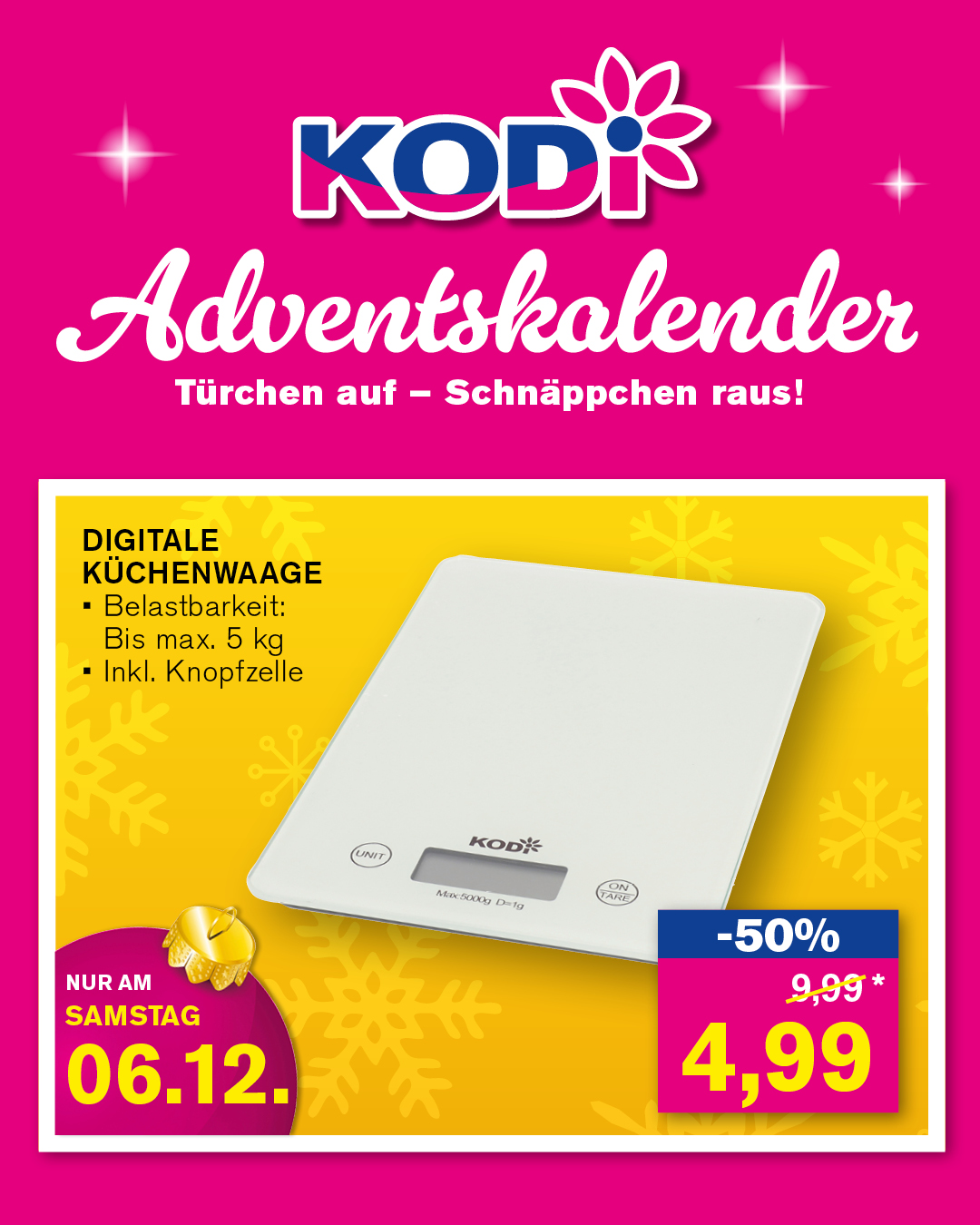 🎄✨ Morgen ist Türchen Nummer 6 dran ✨🎄 Dort findet ihr im Adventskalender ein super praktisches Highlight für die Küche: Eine digitale Küchenwaage perfekt zum Backen und Kochen in der Weihnachtszeit