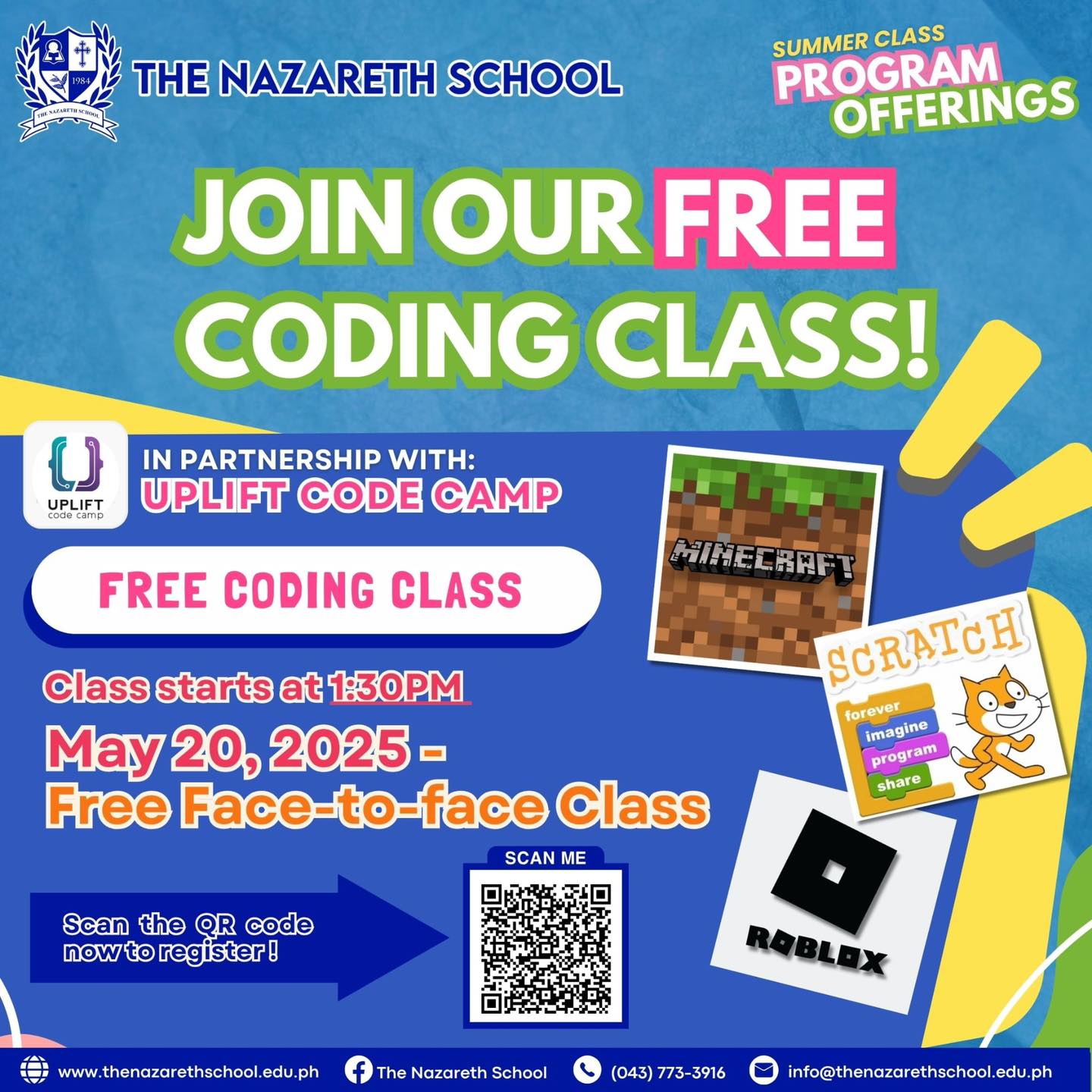 The Nazareth - Exciting news! Uplift Code Camp is offering a FREE ...