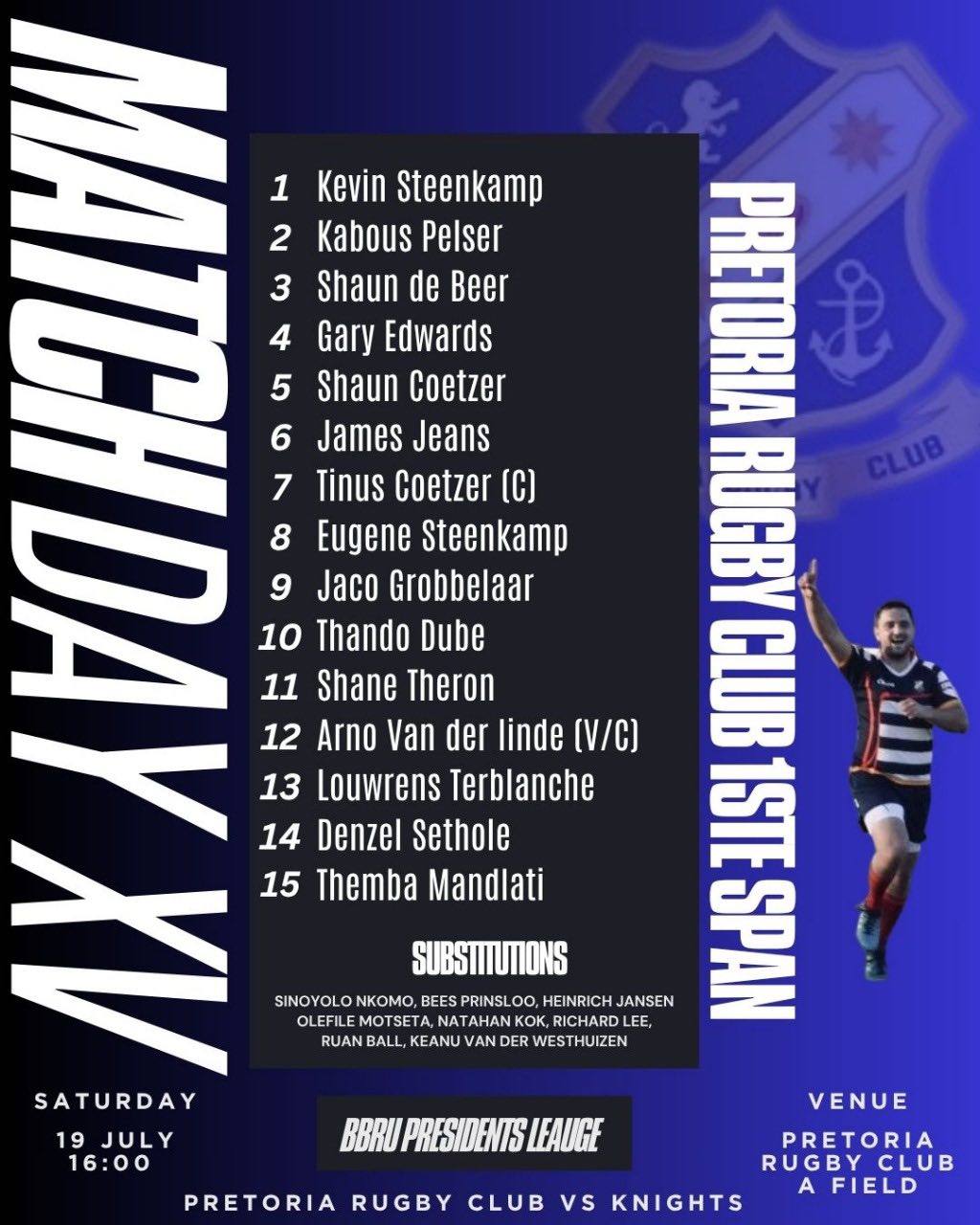 Pretoria Rugby Club added a new photo. - Pretoria Rugby Club