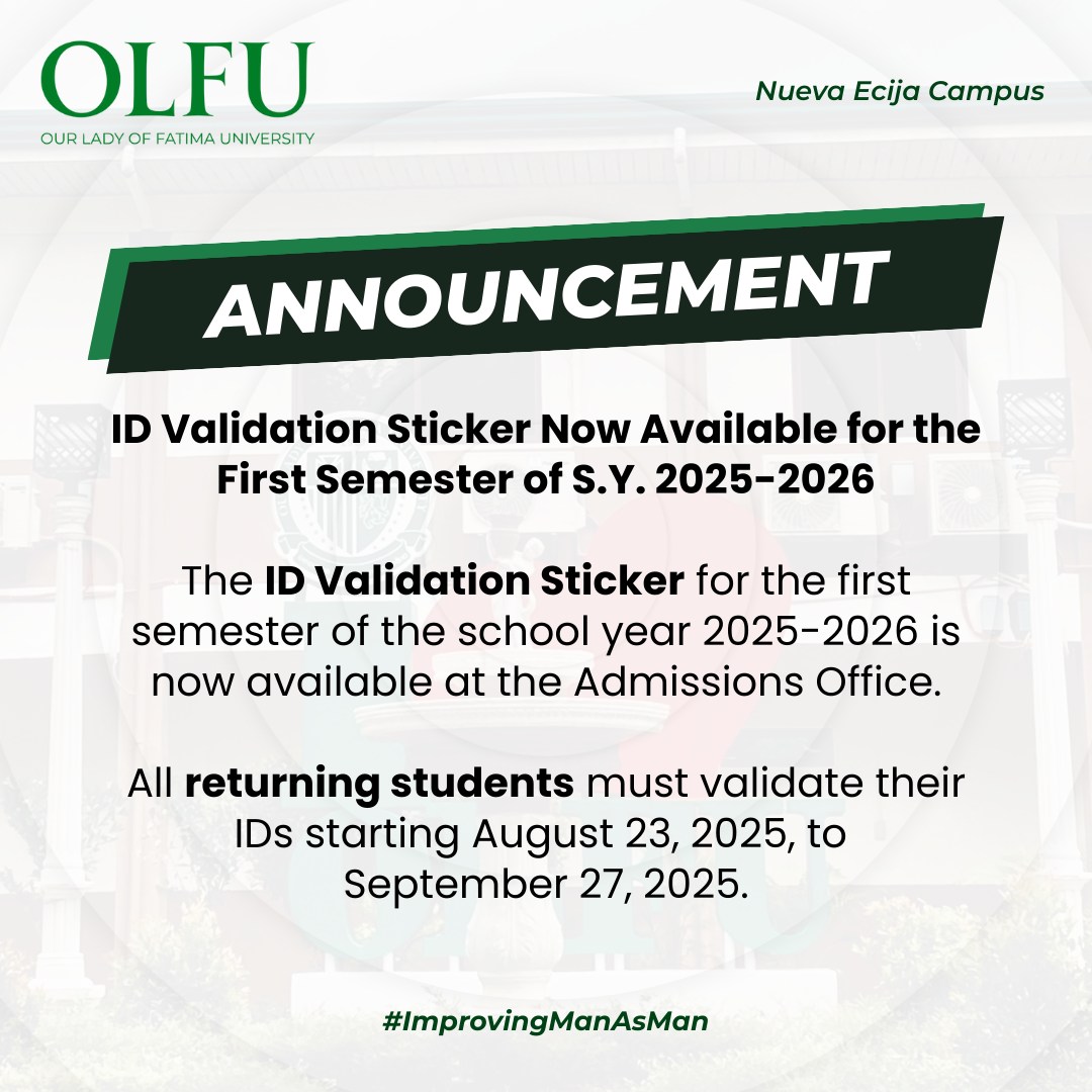 OLFU - ID Validation Sticker Now Available for the First Semester of S ...