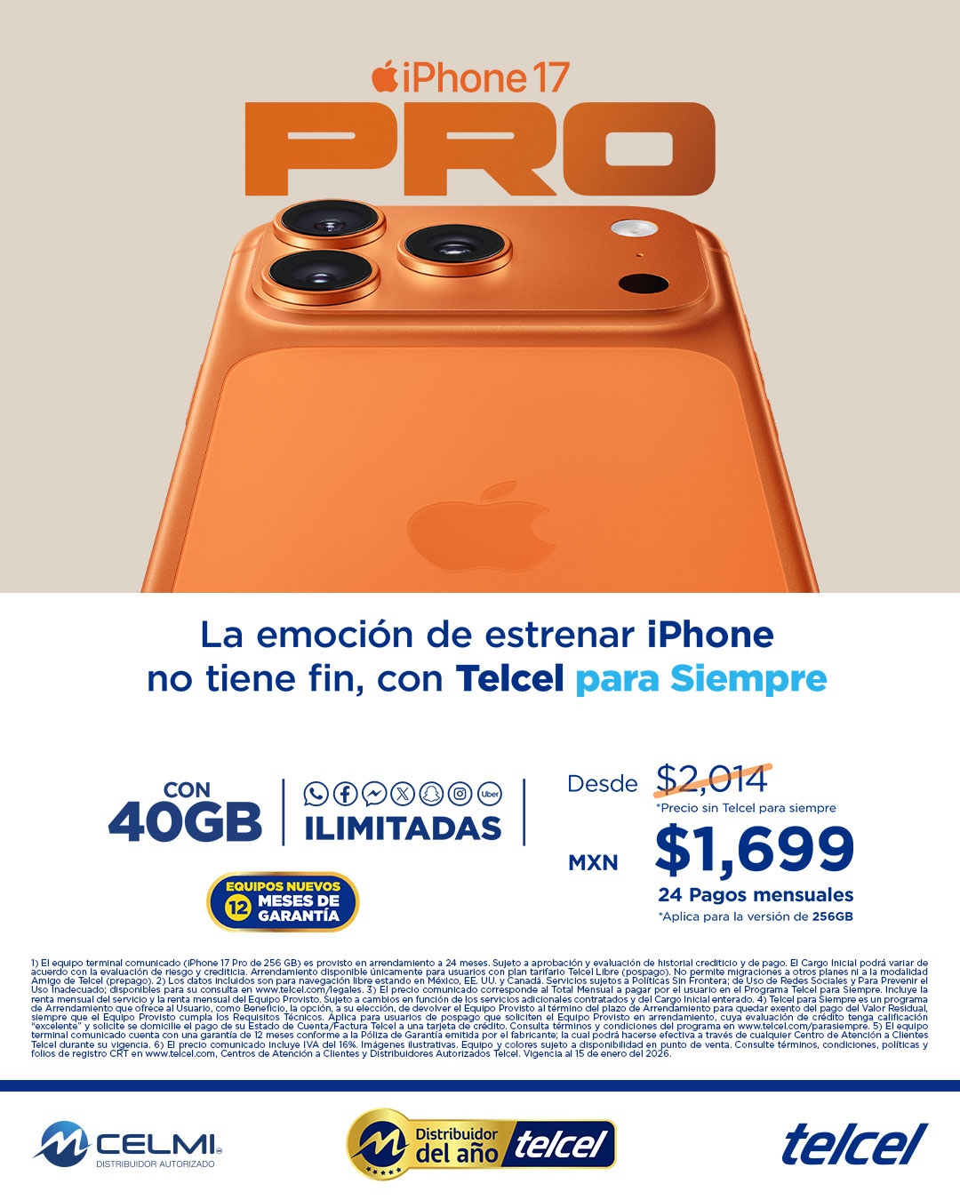 CELMI - Con Telcel para Siempre, estrena el nuevo iPhone 17 Pro de ...