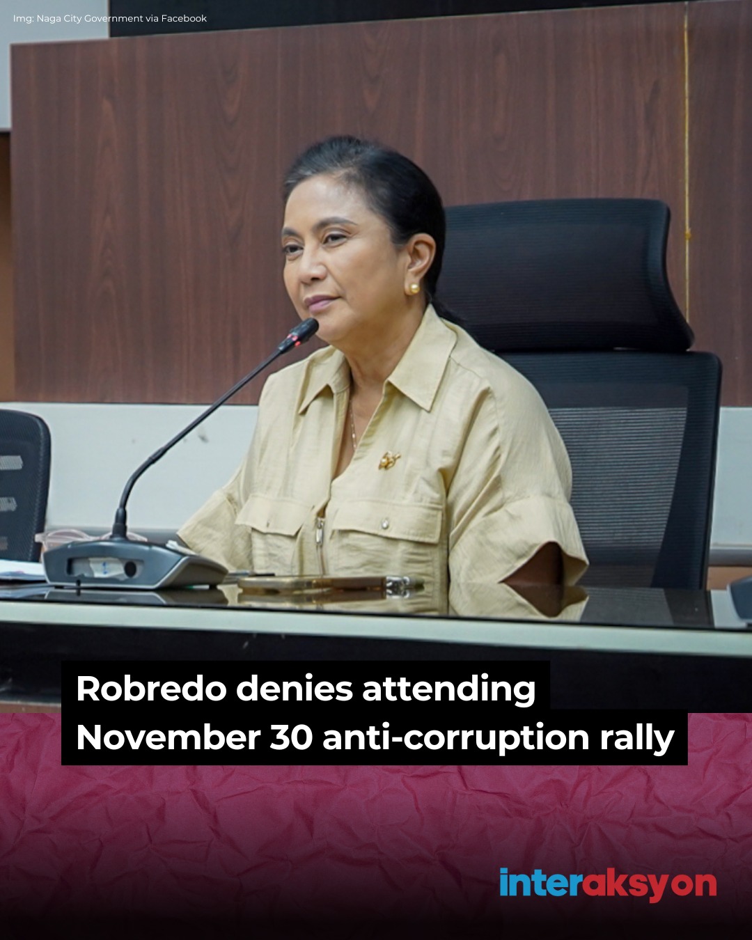 Interaksyon - MAYOR LENI, HINDI DADALO SA NOV. 30 RALLY Naga City Mayor ...