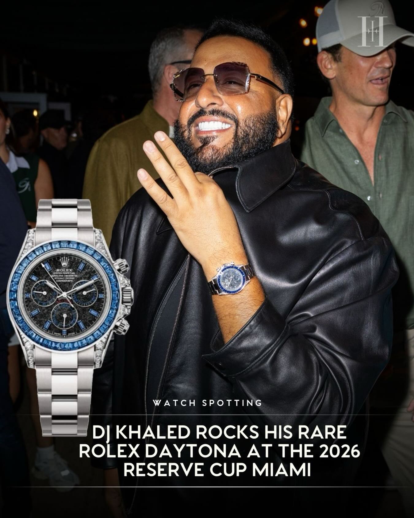 DJ Khaled wears Rolex Daytona Blue Sapphire at Reserve Cup Miami 2026