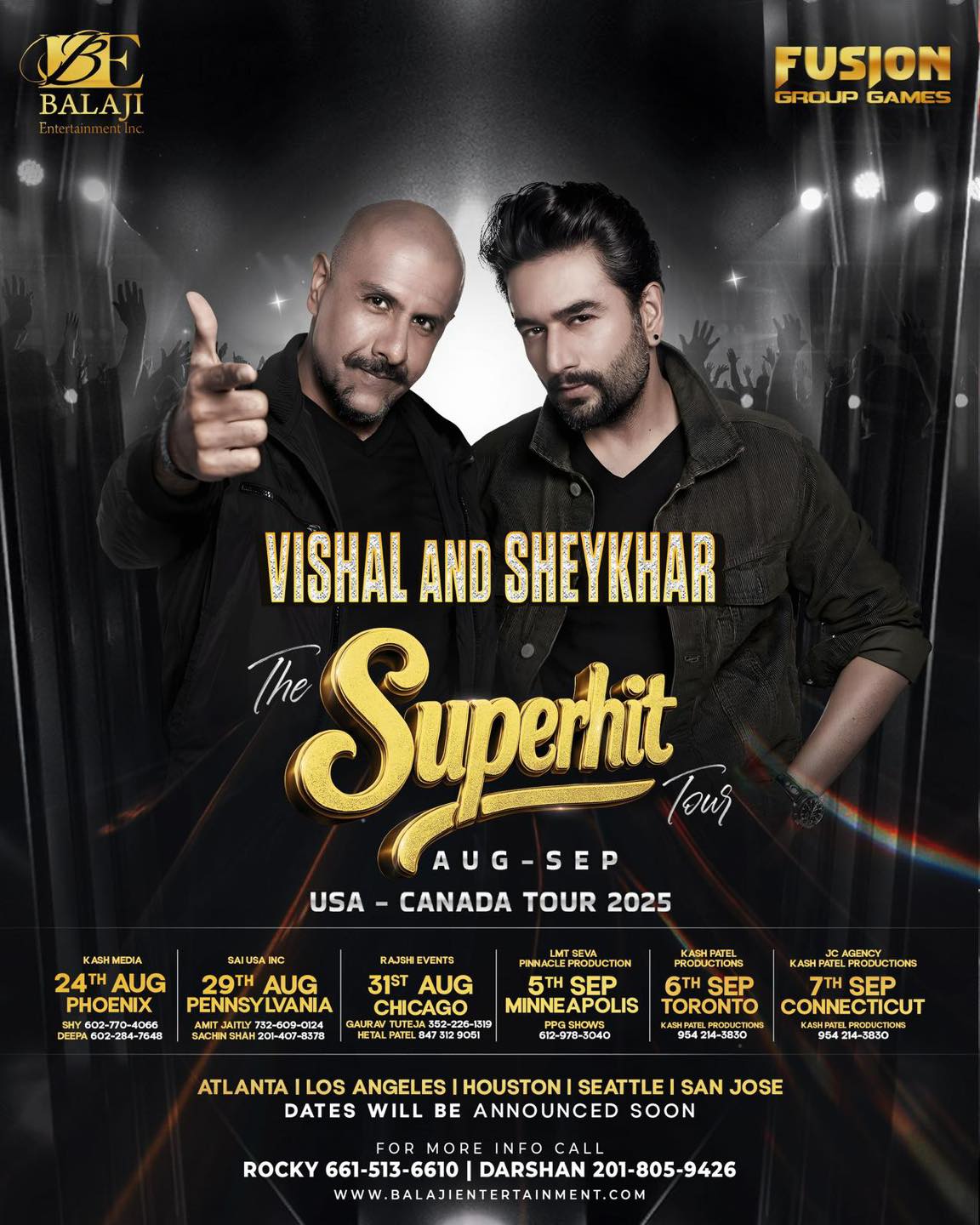 Vishal-Sheykhar live in concert 2025 USA and Canada tour