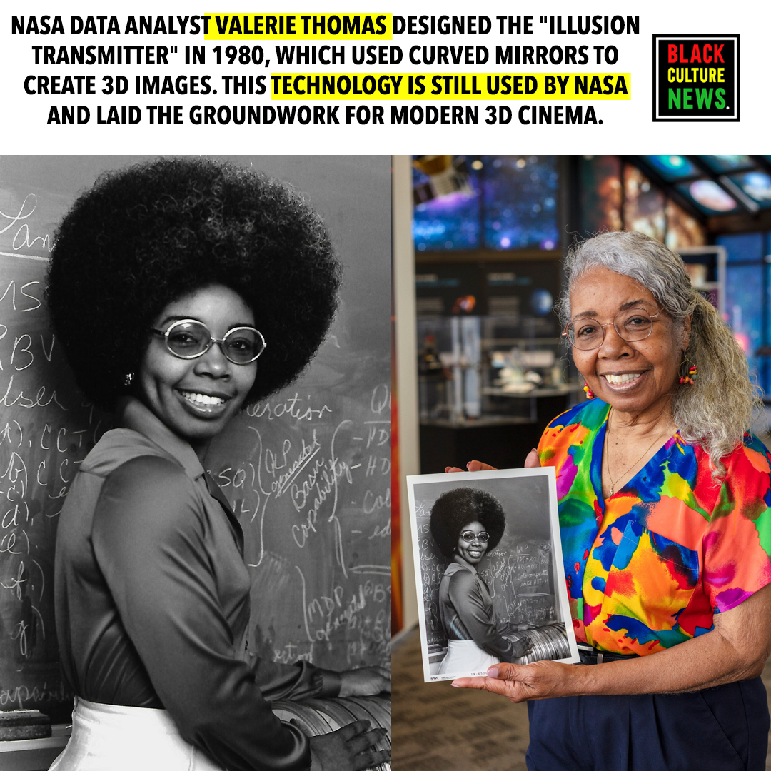Black - Valerie Thomas, a NASA data analyst and physicist, patented the ...