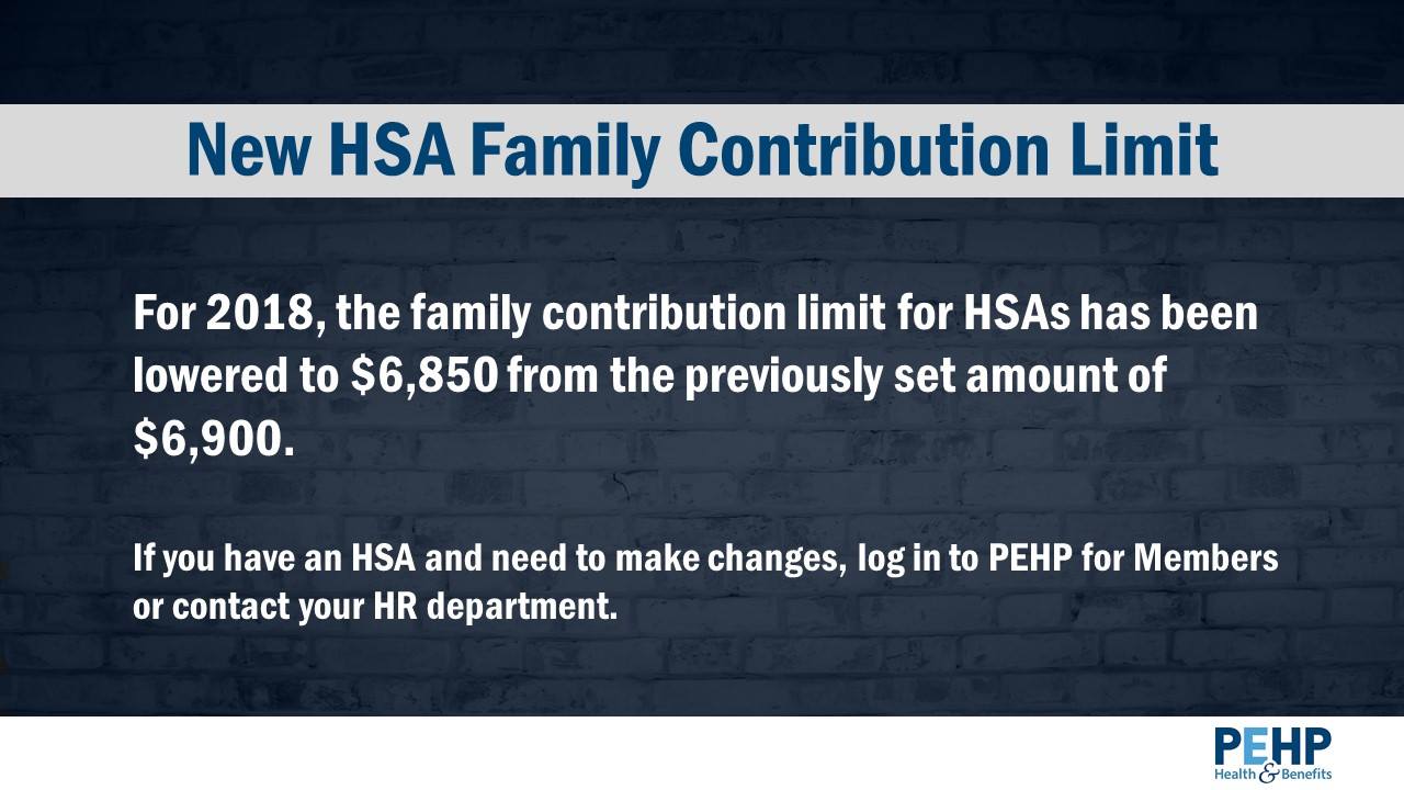 New HSA Family Contribution Limit... - PEHP Health & Benefits