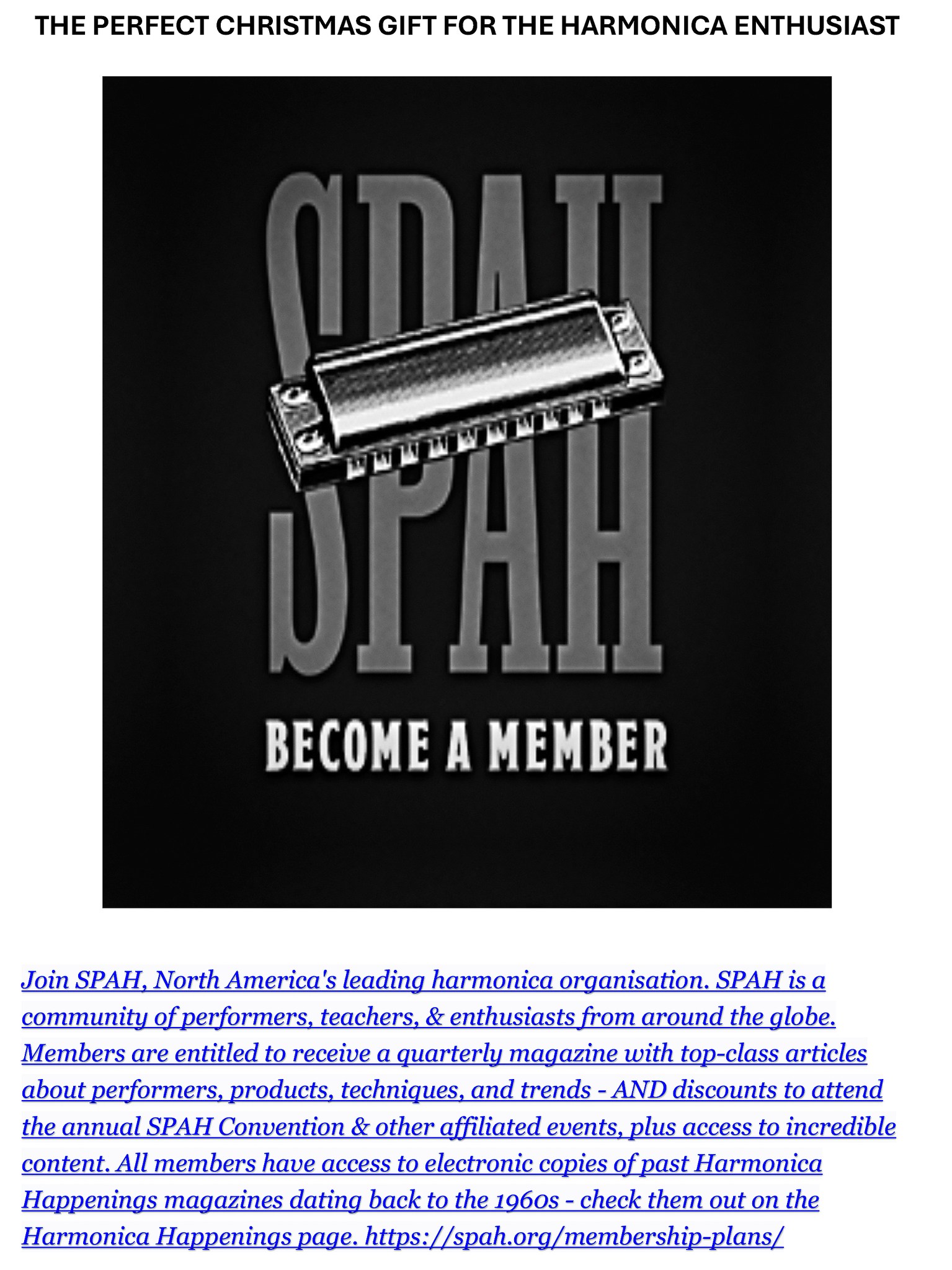 SPAH Society for the Preservation and Advancement of the Harmonica ...