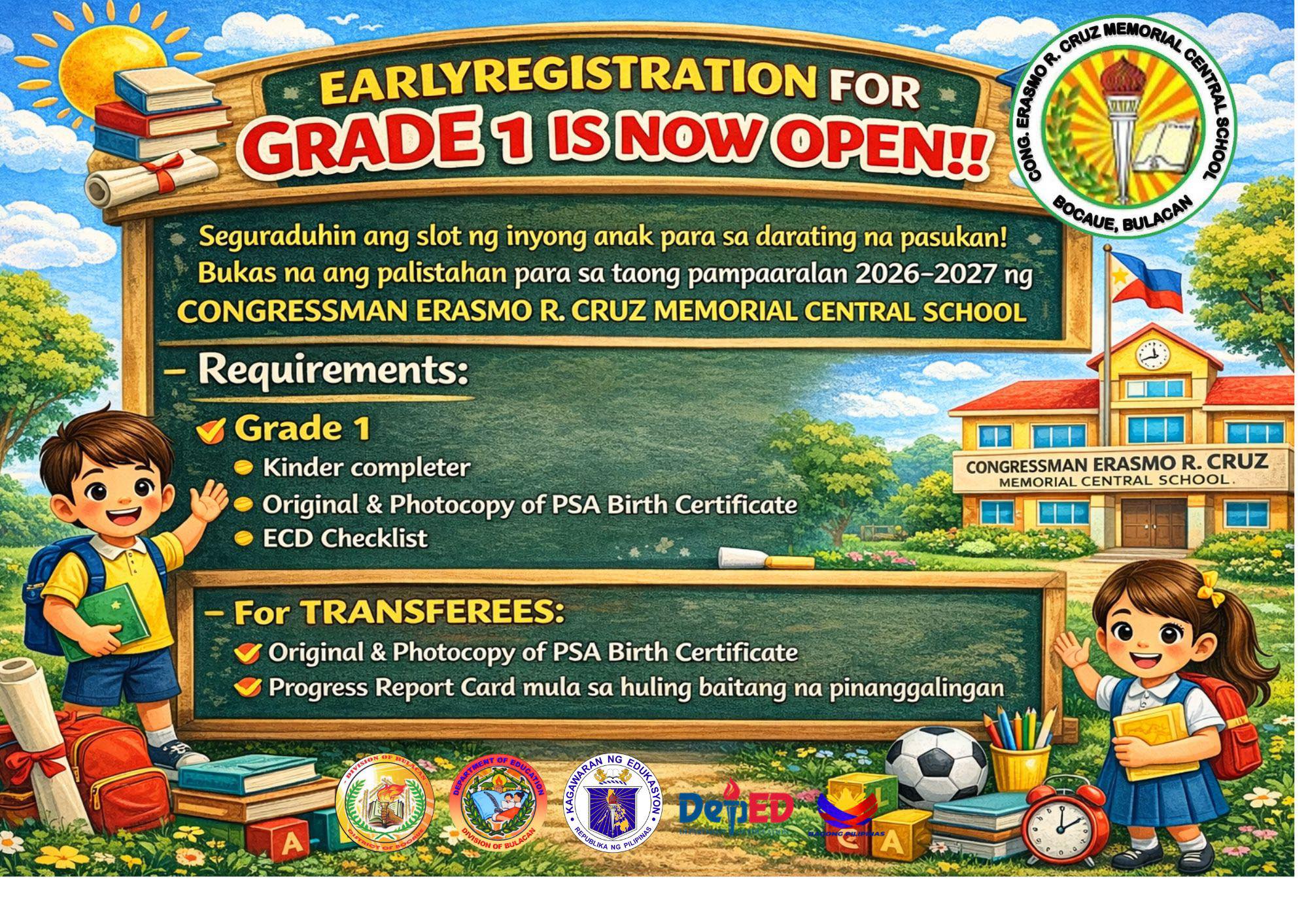 DepEd - EARLY REGISTRATION FOR GRADE 1 IS NOW OPEN!! Seguraduhin ang ...