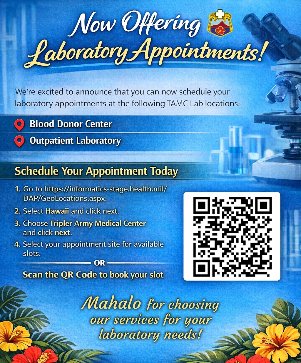 📢 New Outpatient Laboratory... - Tripler Army Medical Center | Facebook