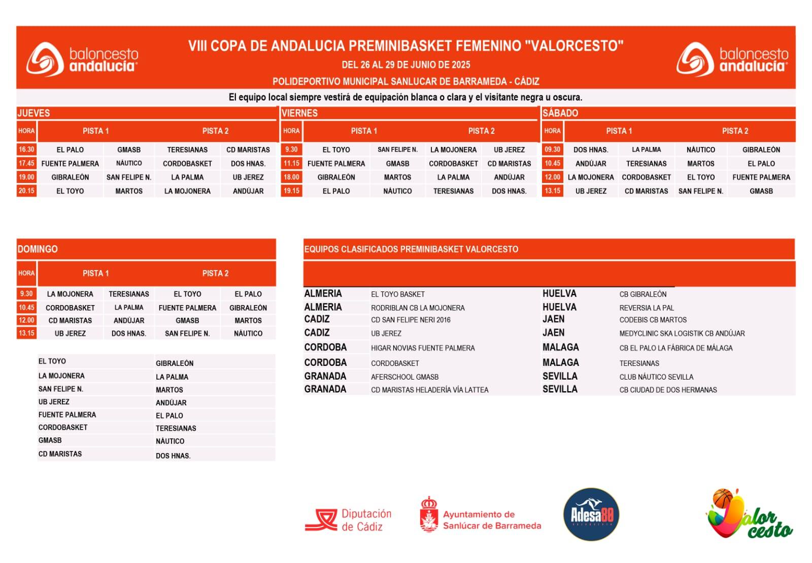 Adesa80 Baloncesto Sanlúcar - Cadete masculino y Junior Femenino ...