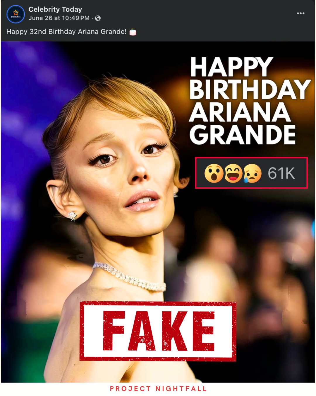 THIS VIRAL PHOTO OF ARIANA GRANDE IS... - Project Nightfall | Facebook