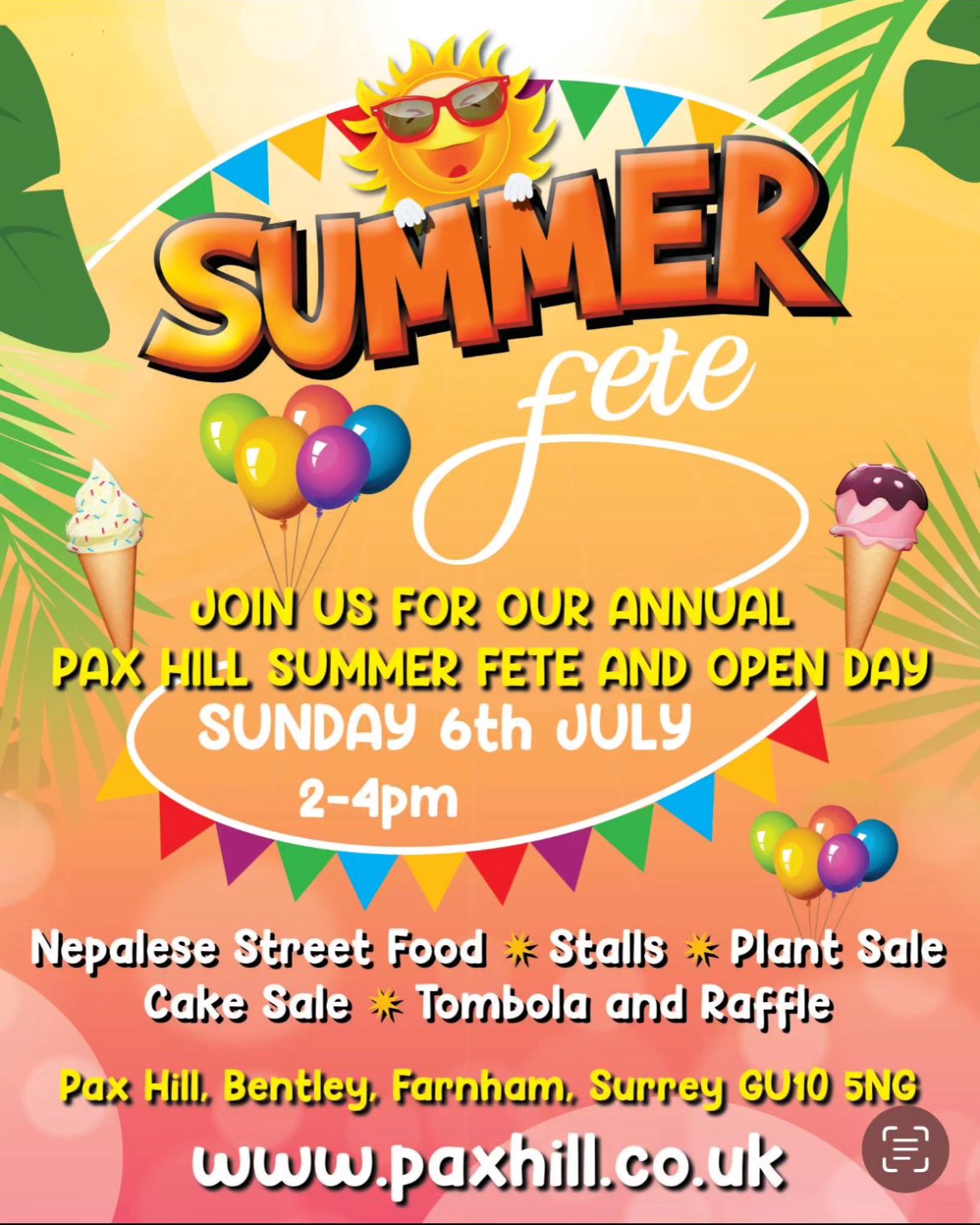Pax - We are all looking forward to our annual Summer Fete and Open Day ...