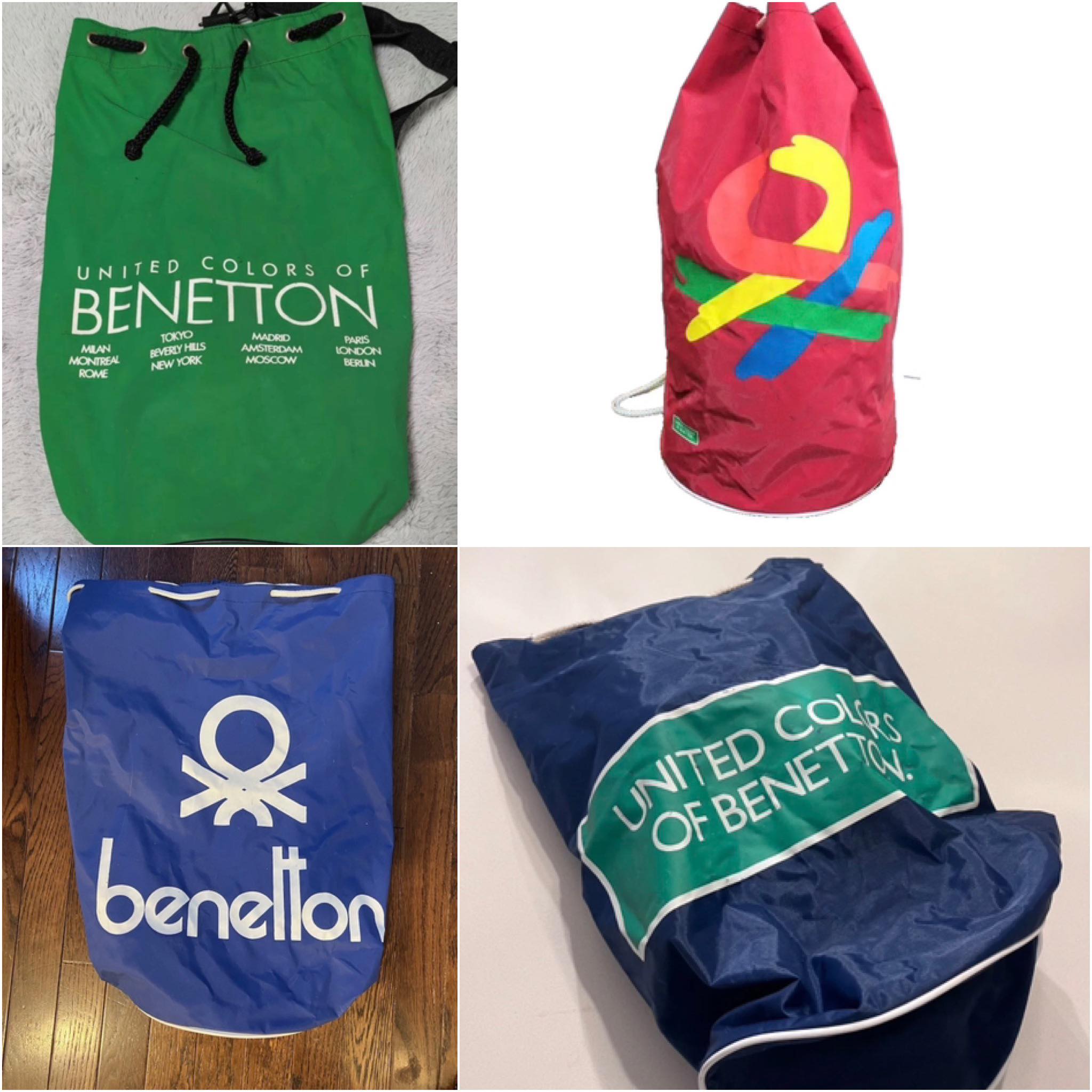 Do you remember the Benetton duffle bag ? Popular school bag back 