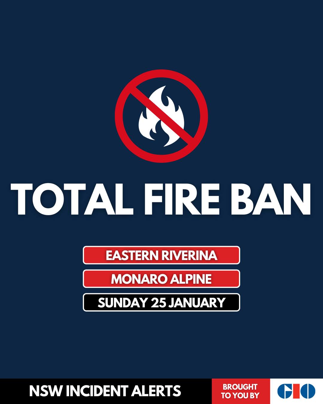 🔥 TOTAL FIRE BAN NOW IN FORCE -... - NSW Incident Alerts | Facebook