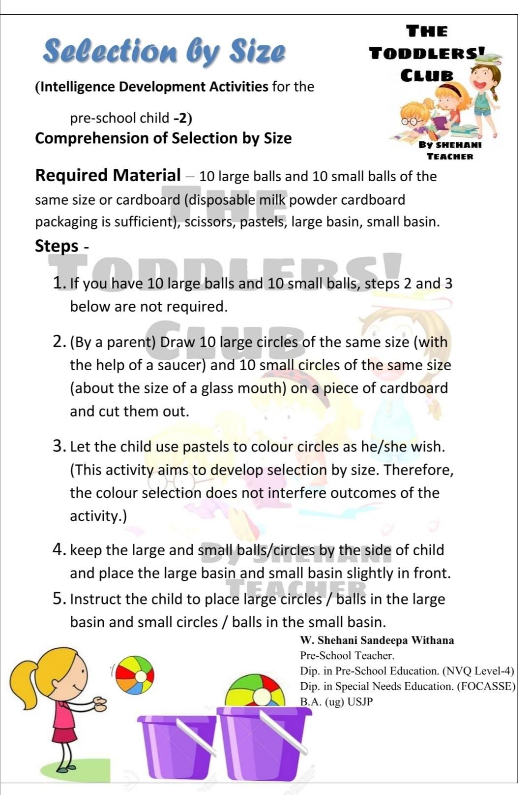 The Toddlers' Club - ♥️Selection by size♥️ (Intelligence development ...