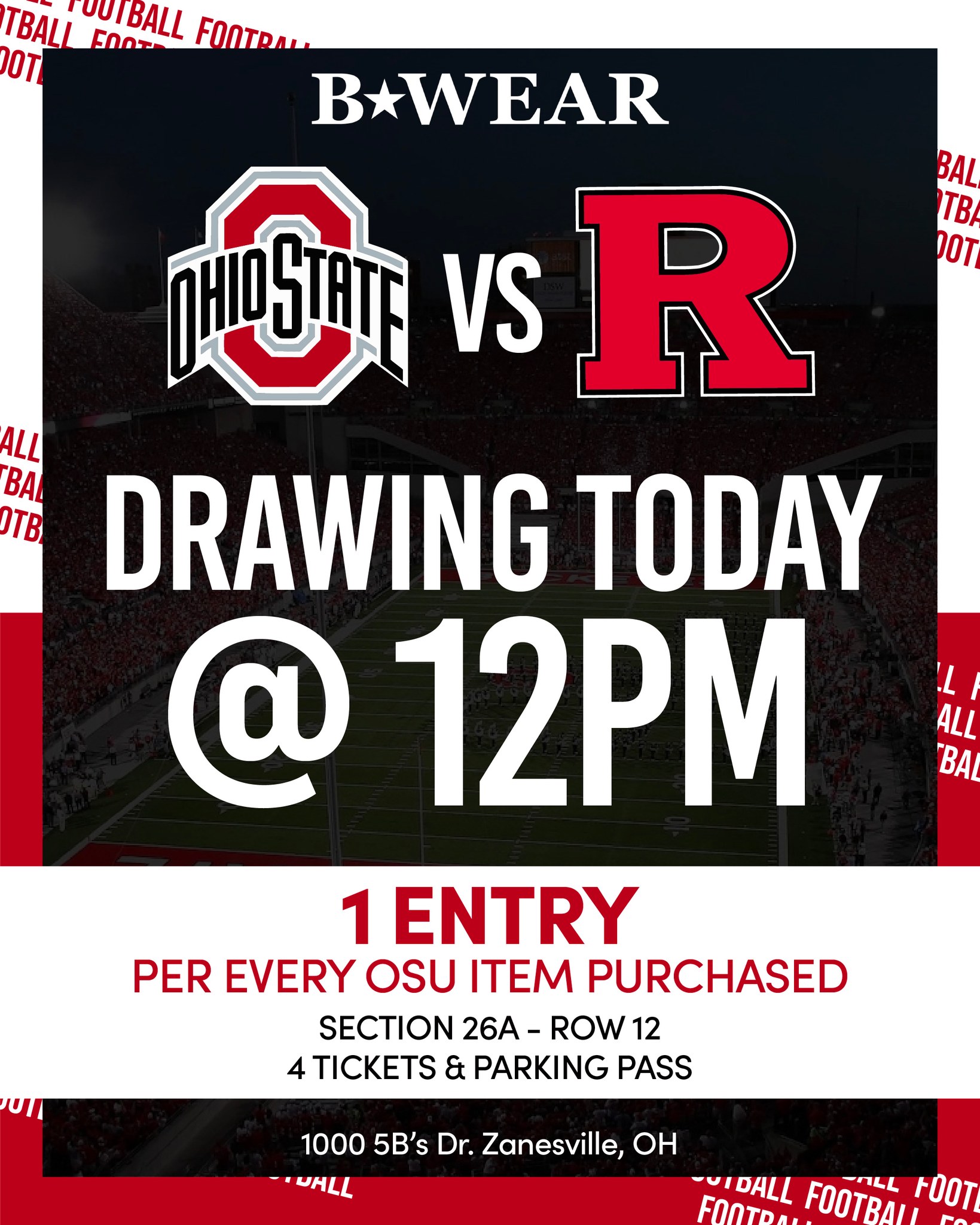 TODAY’S THE DAY! 🎟️ Our OSU Raffle... - B-Wear Sportswear | Facebook