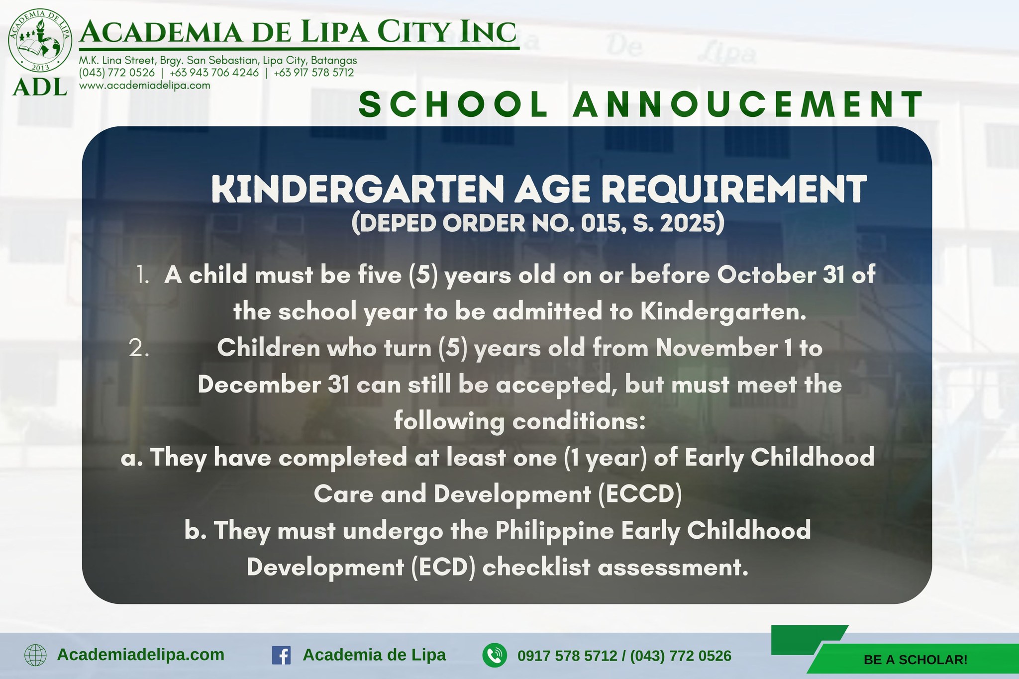 Academia - Kindergarten Age Requirement for School Year 2025–2026 Based ...