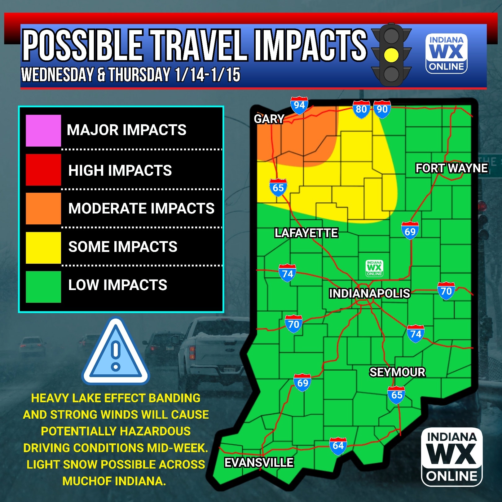 Indiana - ⚠️Travel impacts expected Wednesday evening into Thursday ...