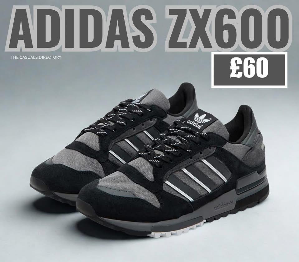 AD | adidas ZX 600 – Core Black/Grey A slick spin on a retro