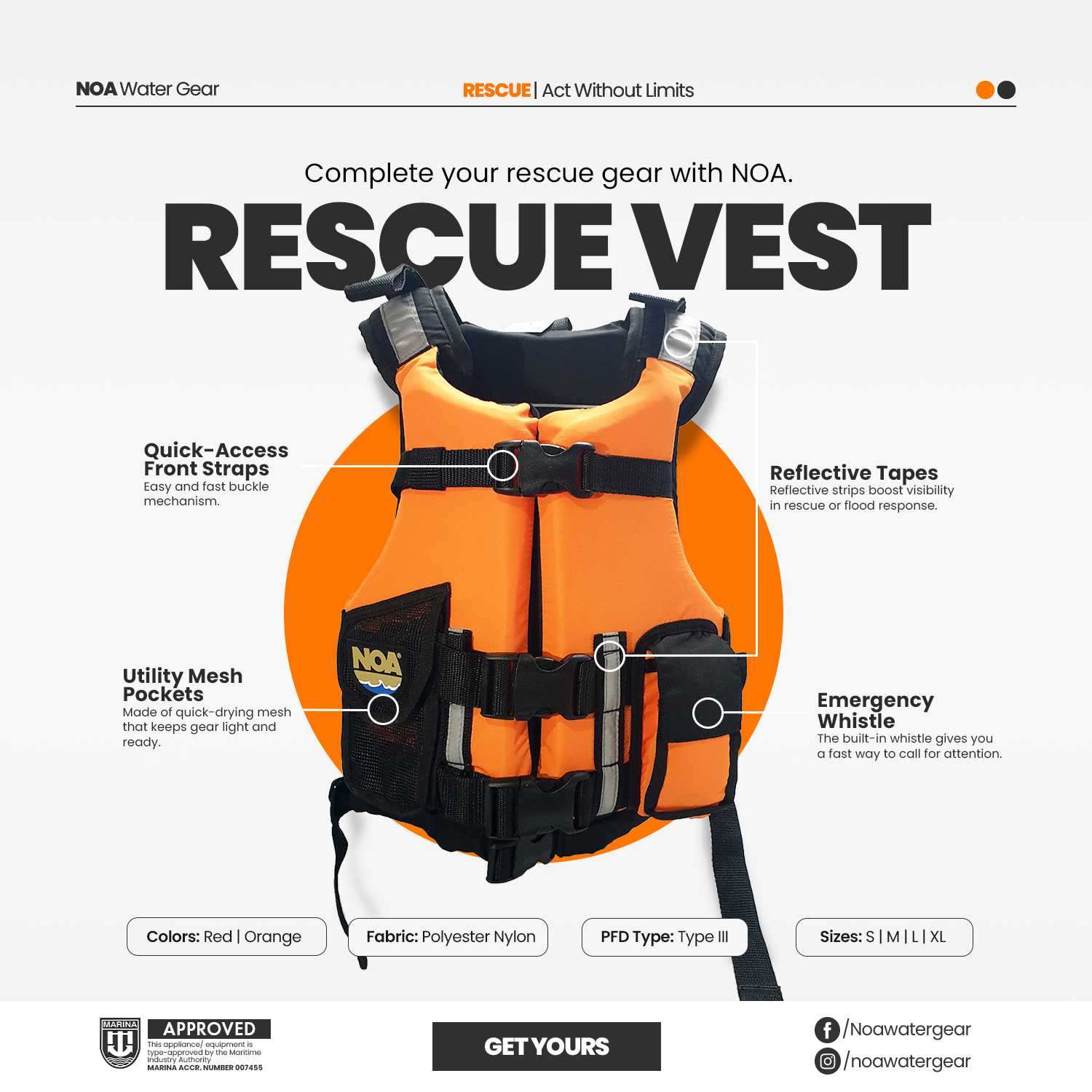 NOA Water Gear - The wet season is here, and safety should... | Facebook