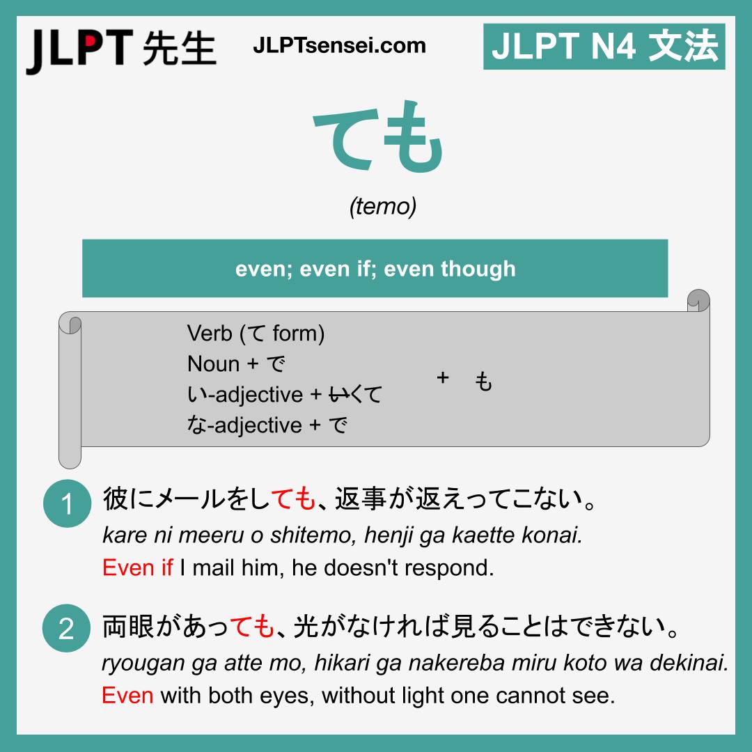 JLPT - JLPT N4 Grammar List Flashcards #jlpt #jlptsensei #jlptn5 # ...