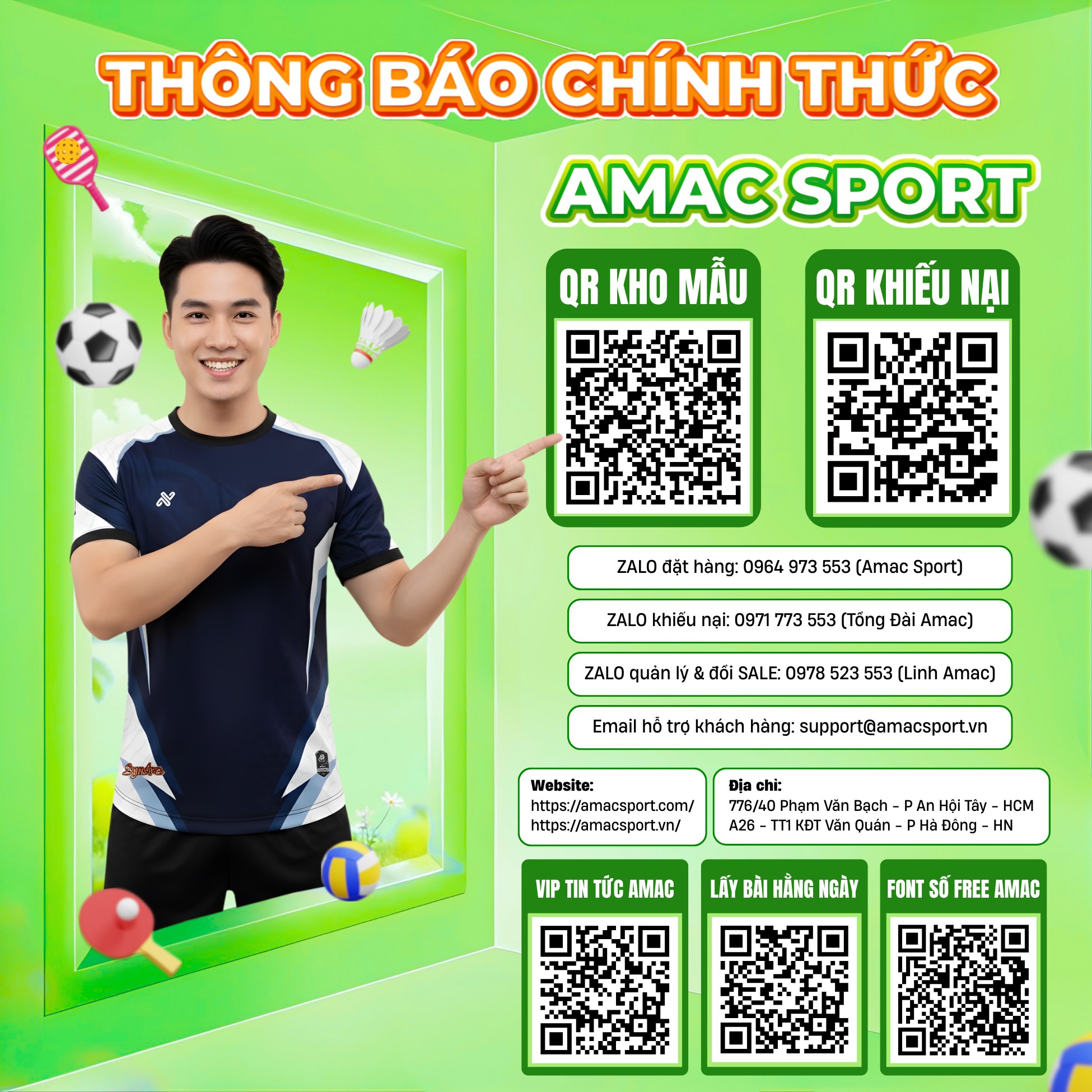 Amac Vietnam - 📣 THÔNG BÁO CHÍNH THỨC TỪ AMAC SPORT 🤝 Nhằm... | Facebook