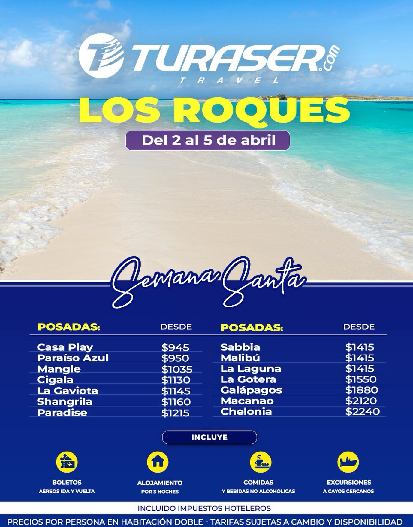 Turaser - 🌊 SEMANA SANTA EN EL PARAÍSO - LOS ROQUES 2026 🛥️ ¿Te ...