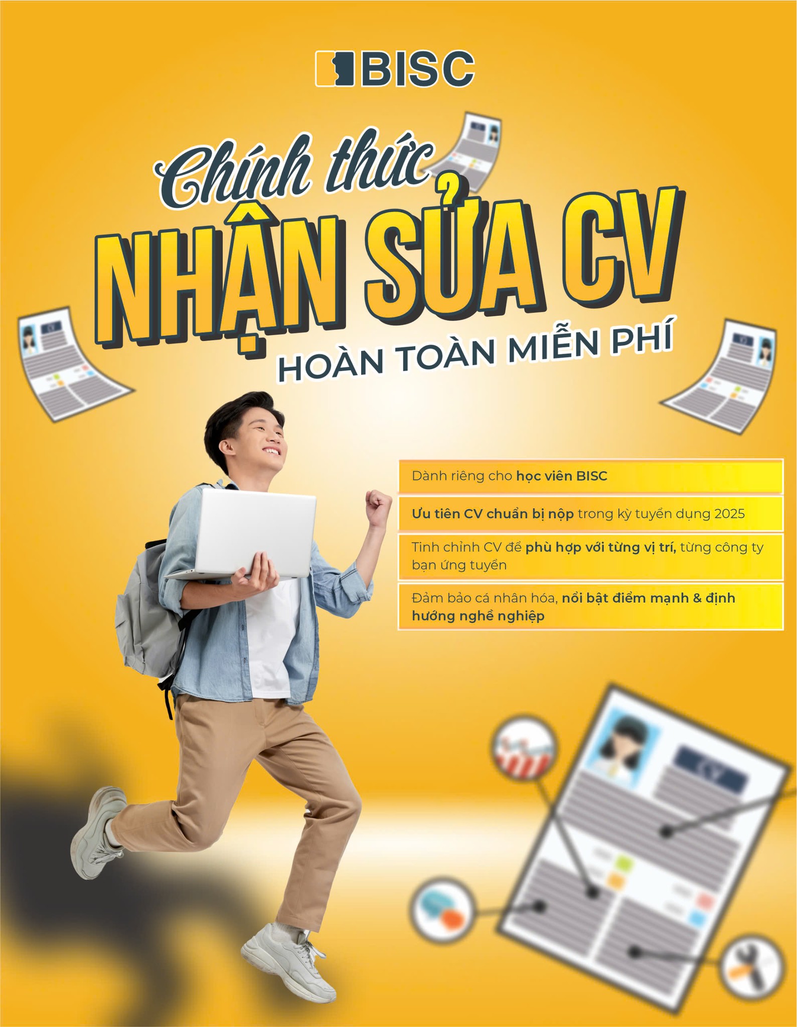 BISC - 📣 [THÔNG BÁO ĐẶC BIỆT TỪ BISC] 🎁 NHẬN SỬA CV MIỄN... | Facebook