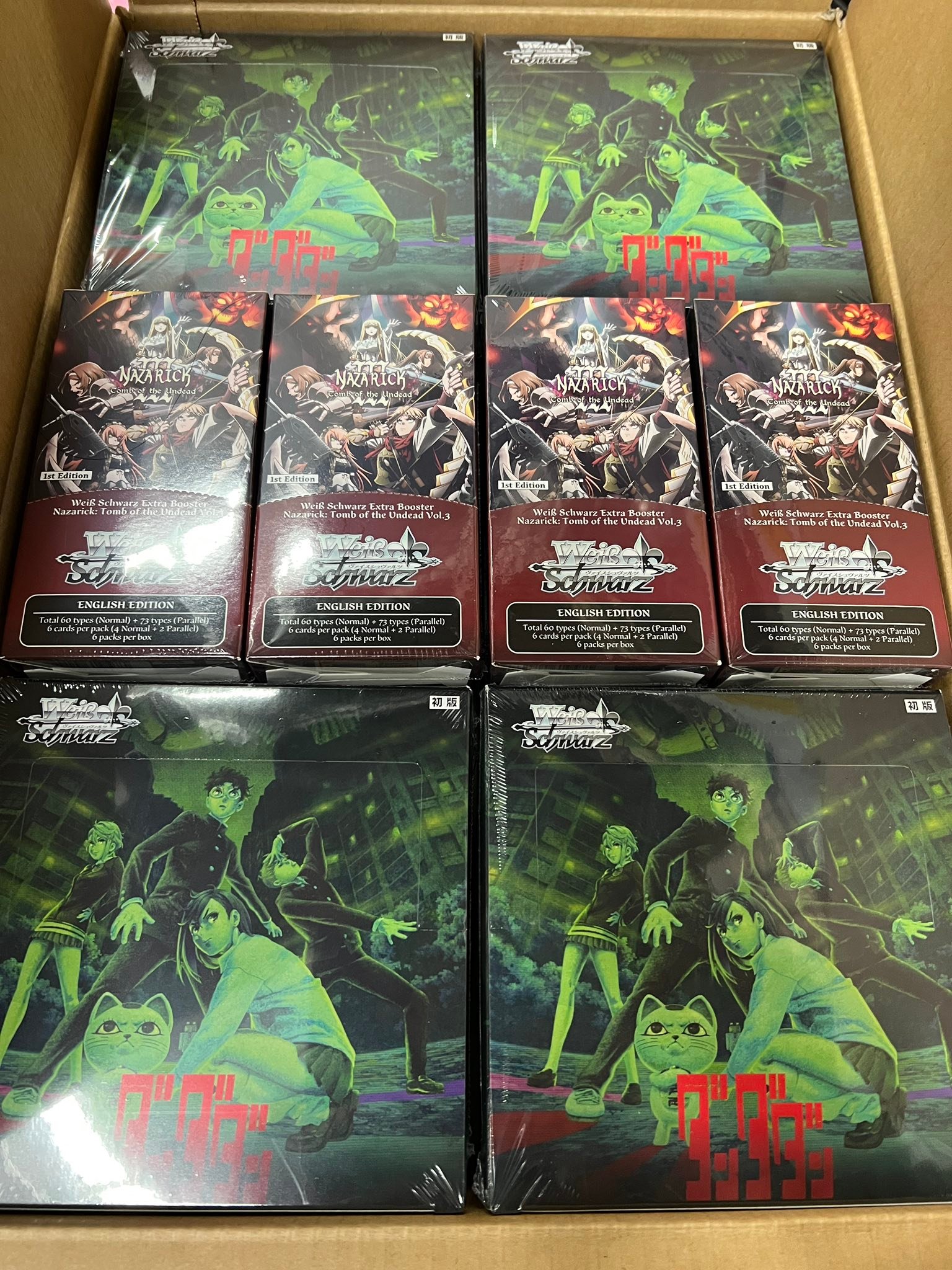 Nazarick English and Dandadan Vol. 2 booster boxes available