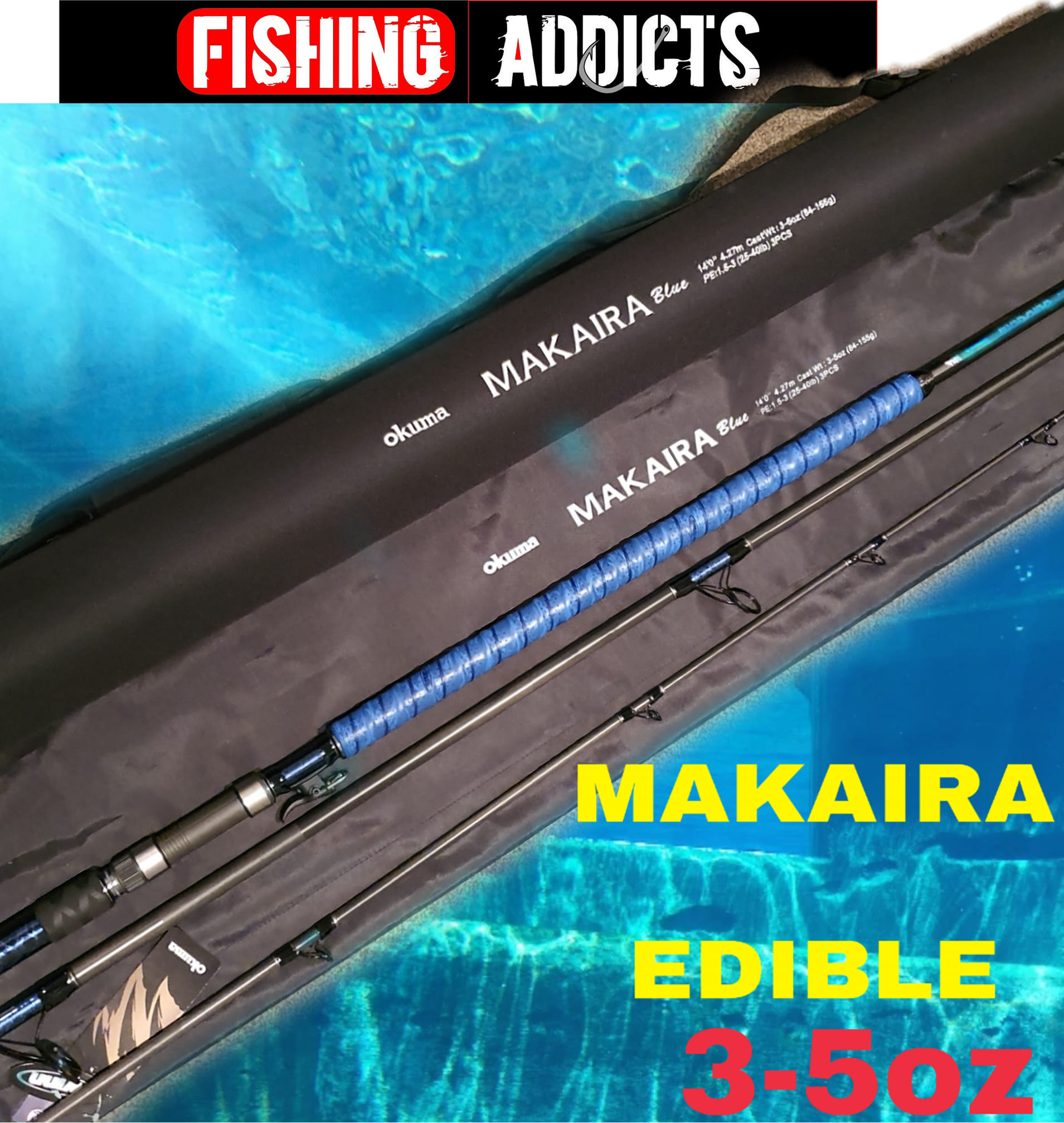 okuma 14ft surf rod WAVE POWER PRO 3 PIECE 4-6OZ  All Out Angling slip surface on wet days 14ft Okuma Fishing Combo Okuma