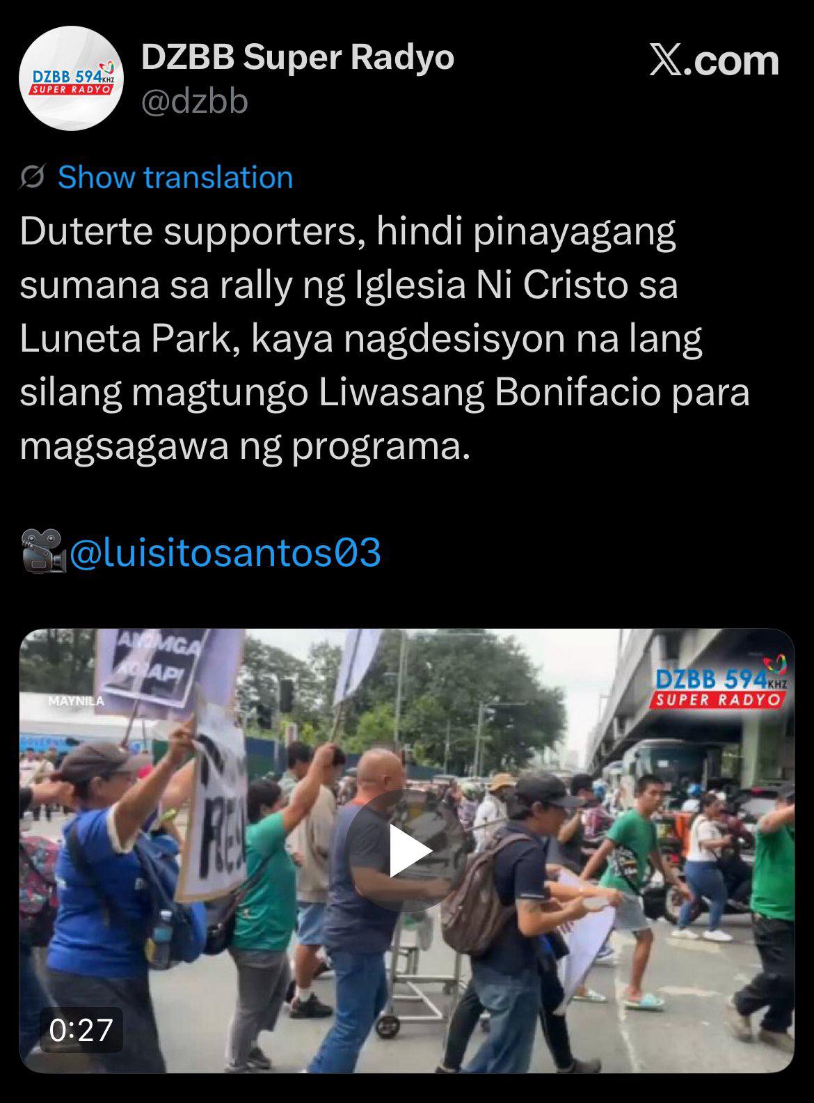 Pinoy - Itinaboy ng INC ang mga rallyistang DDS na may “BBM Resign” na ...