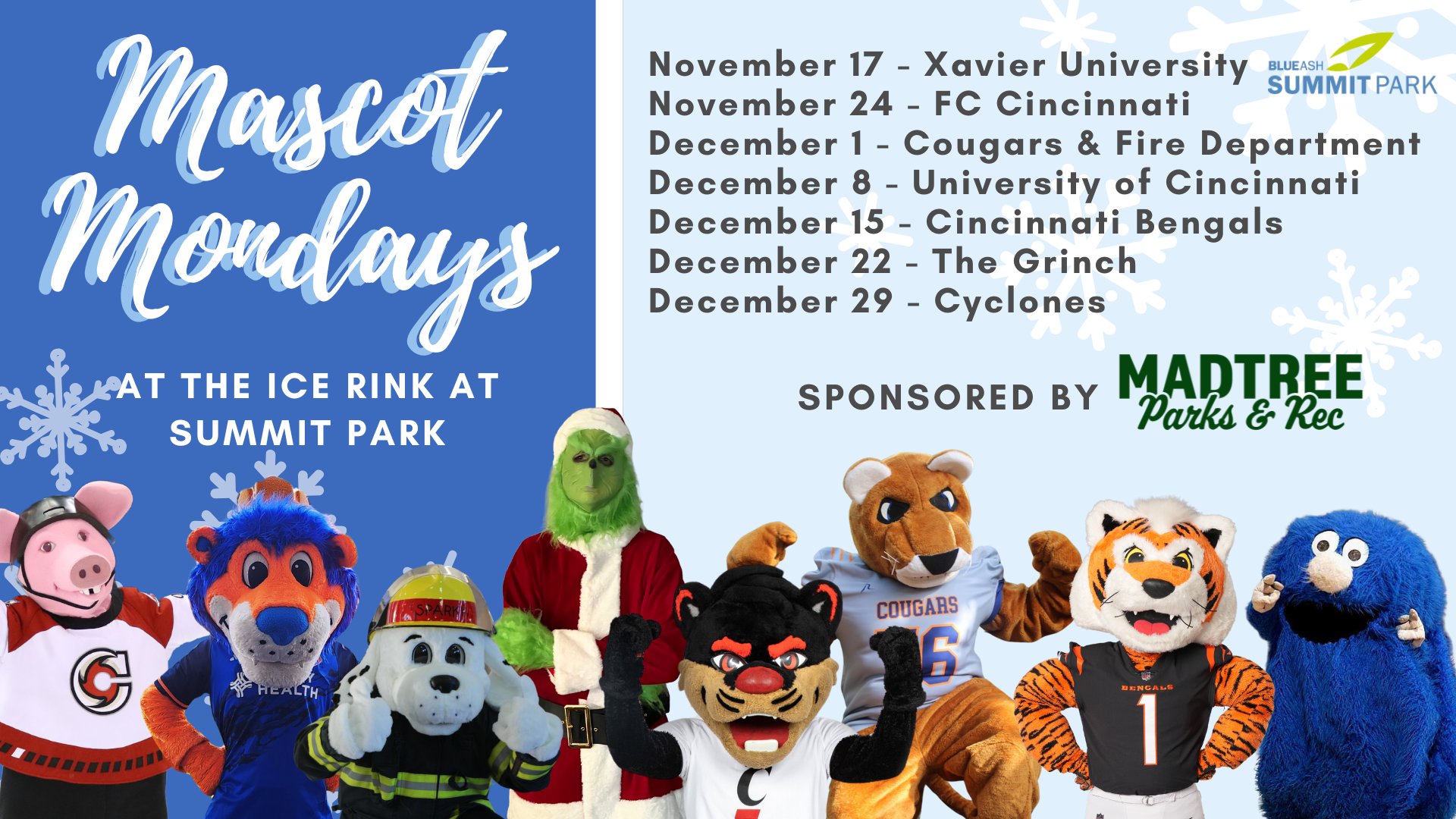 Mascot Mondays at the Ice Rink at Summit Park