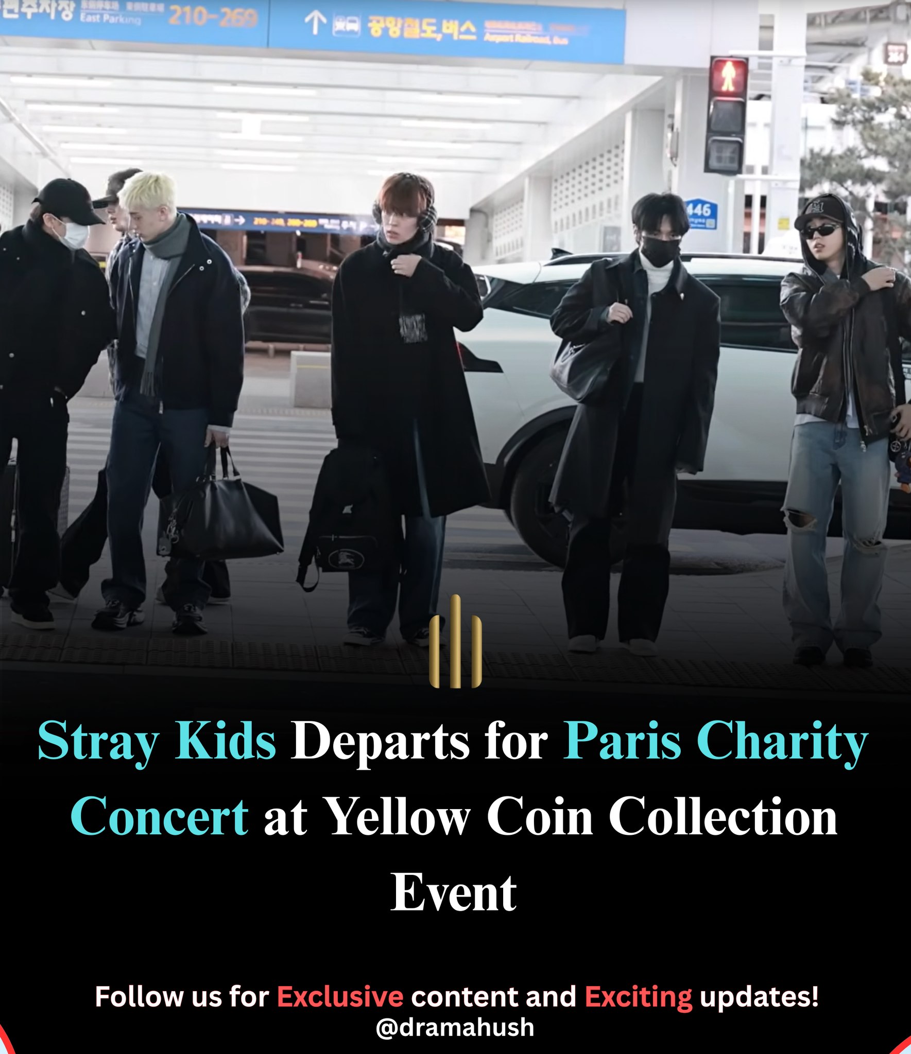 DramaHush - Stray Kids Departs for Paris Charity Concert at Yellow Coin ...