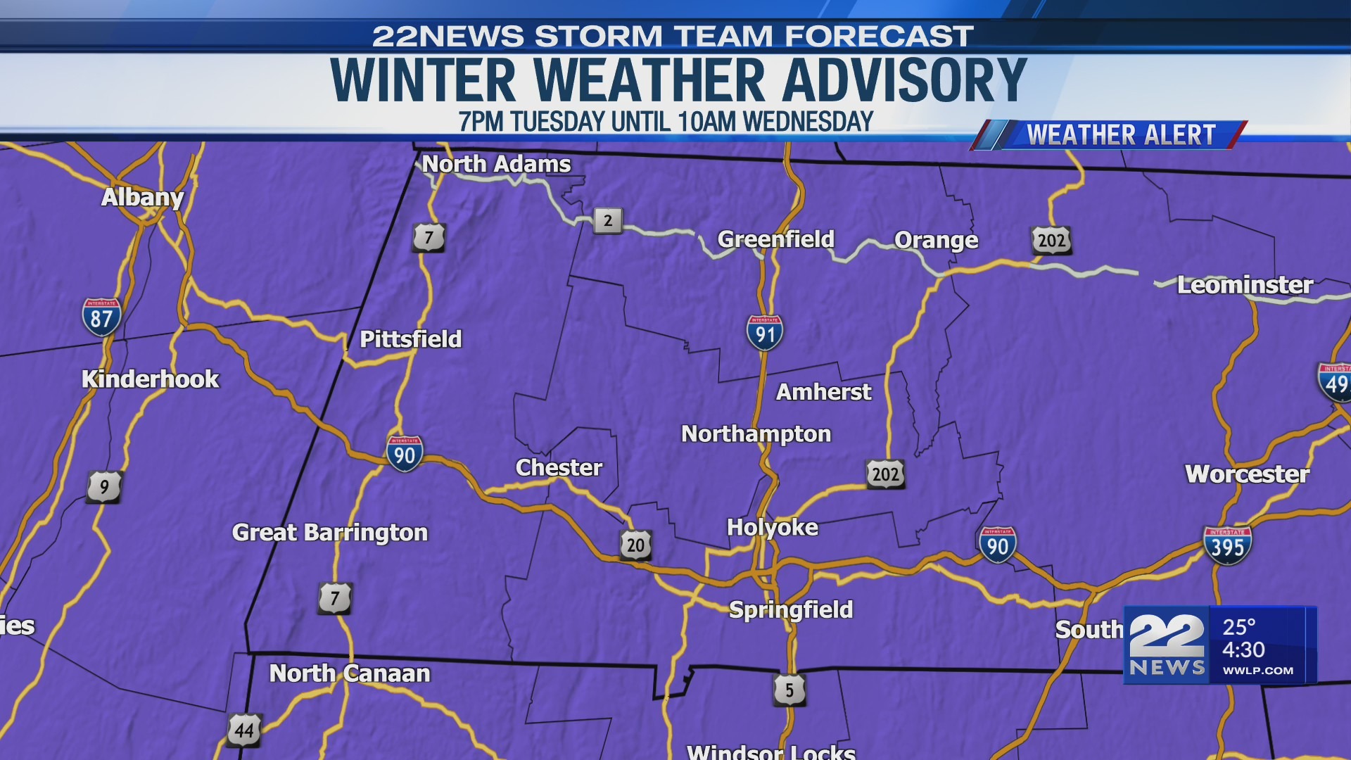 WWLP-22News - A Winter Weather Advisory is in effect for... | Facebook