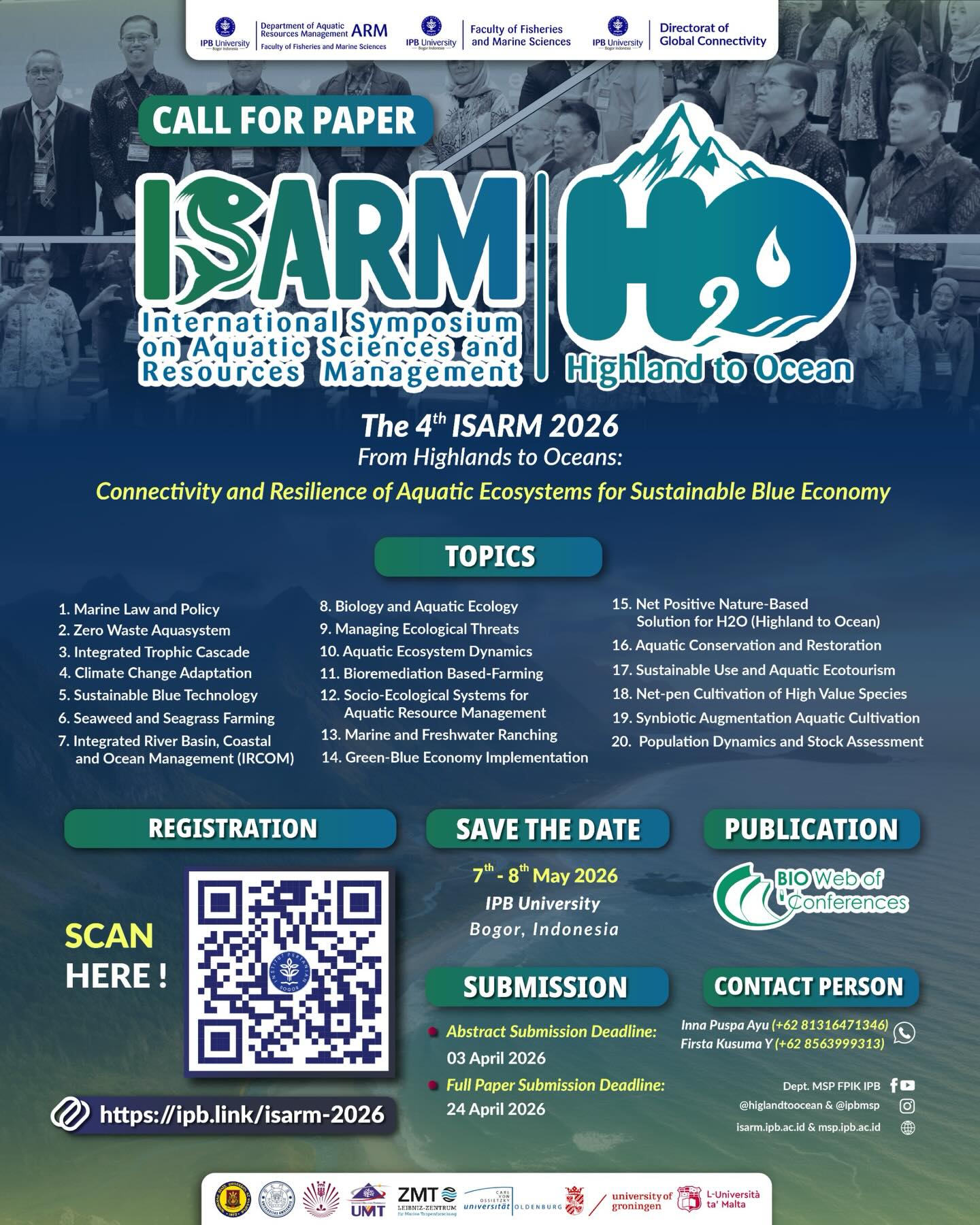 Dept. - [CALL FOR PAPER: 4th OF ISARM H2O 2026] Department of Aquatic ...