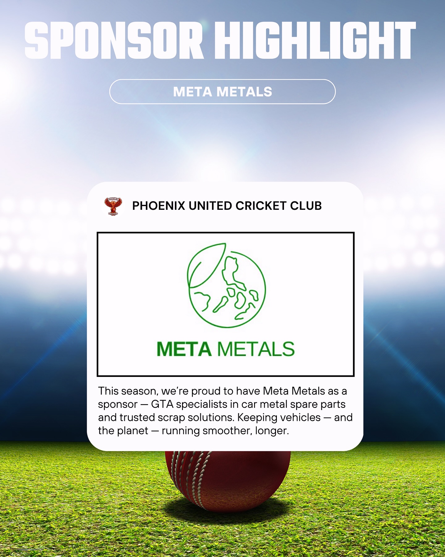 Welcome Meta Metals! 🌟... - Phoenix Cricket Club Toronto | Facebook