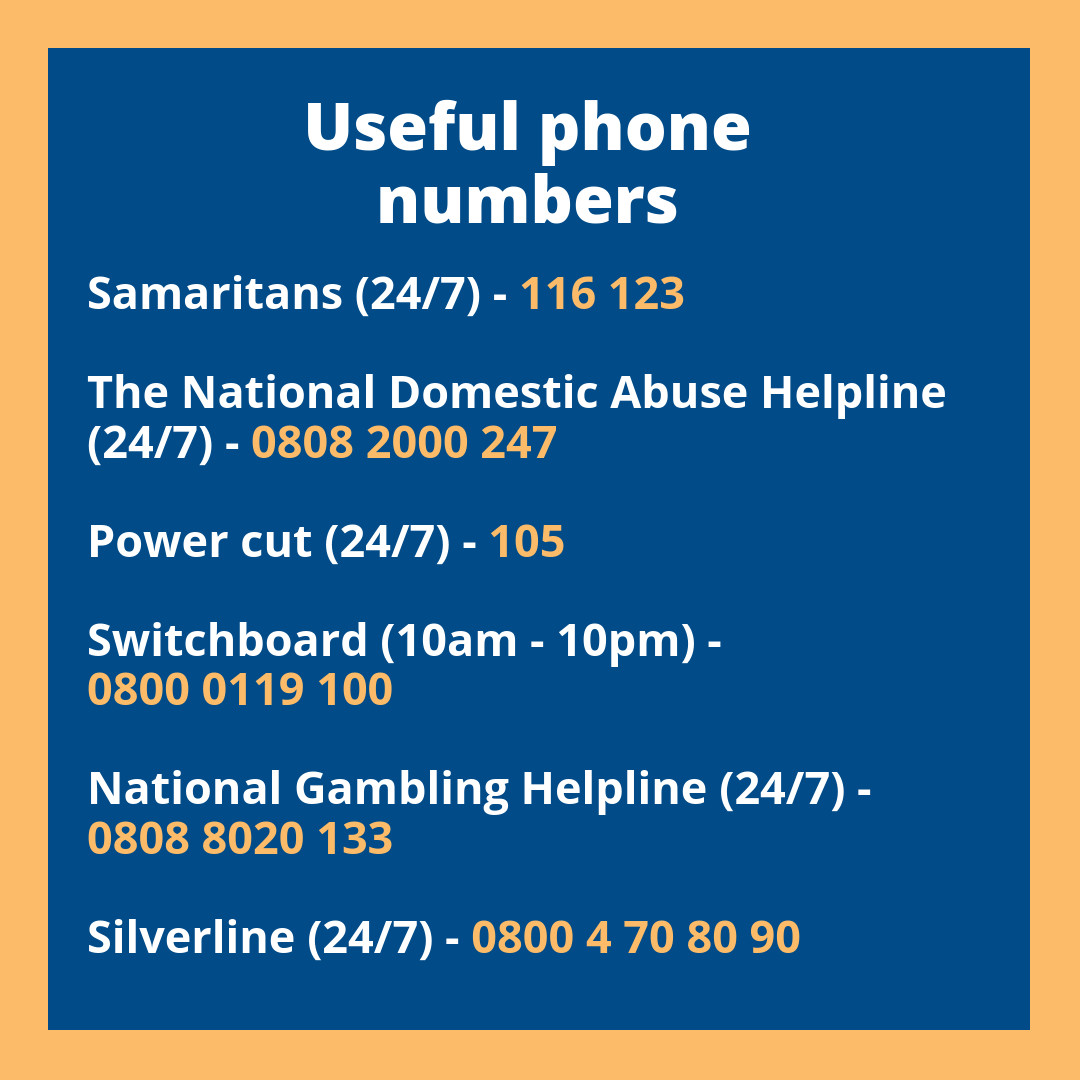 Some useful numbers you might need this Christmas. Rhai rhifau ...