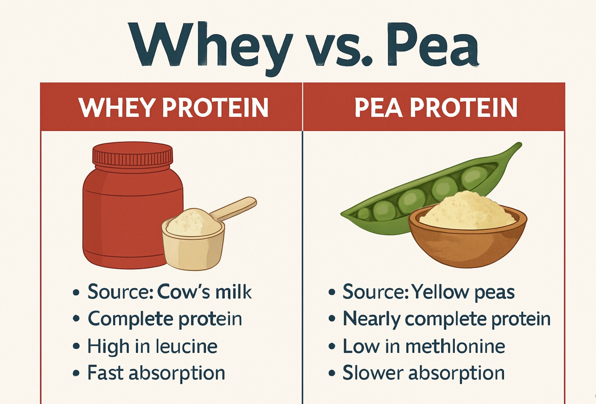 Pea protein vs whey protein for taste and cost