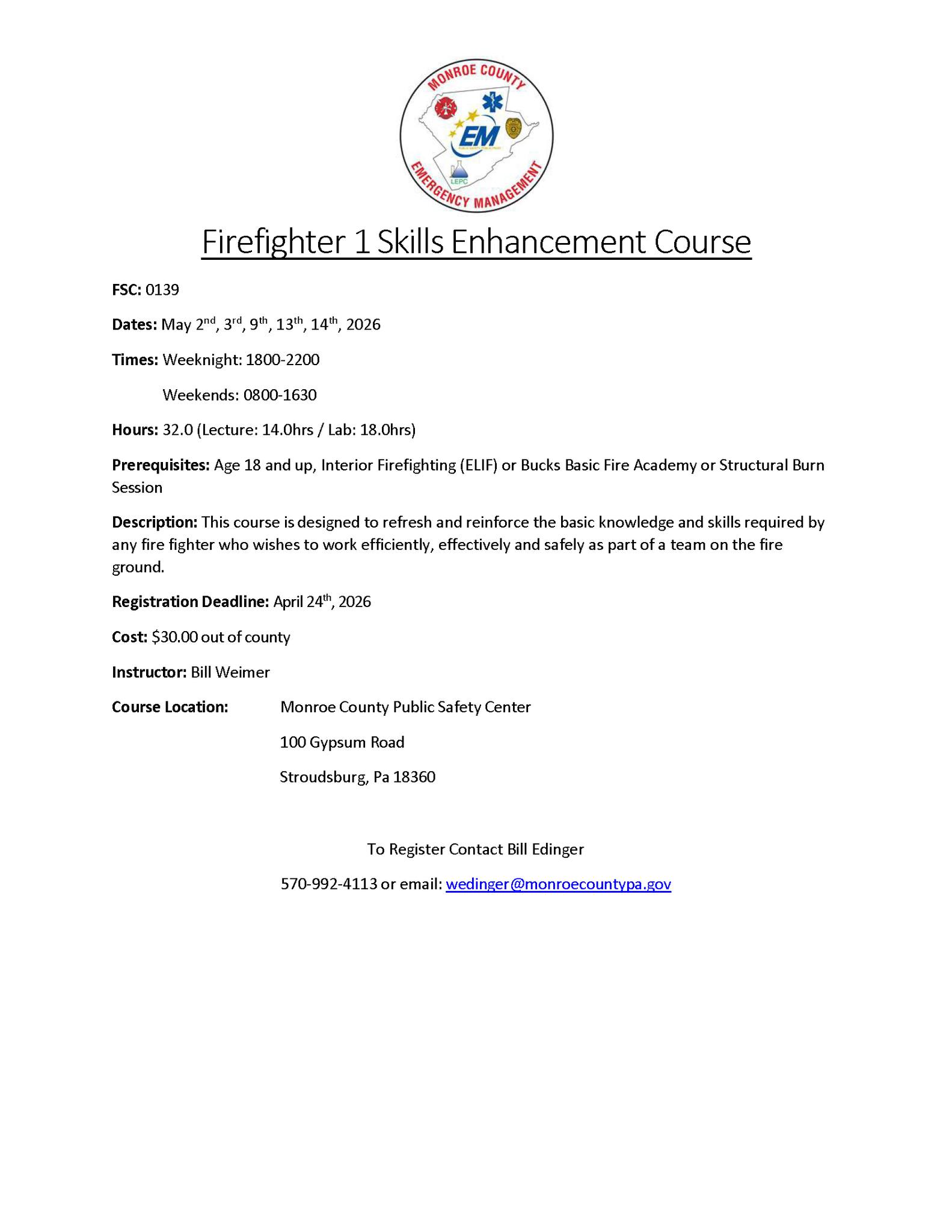 🚒 Training Opportunities at the Monroe County Public Safety Center 🚒 ...