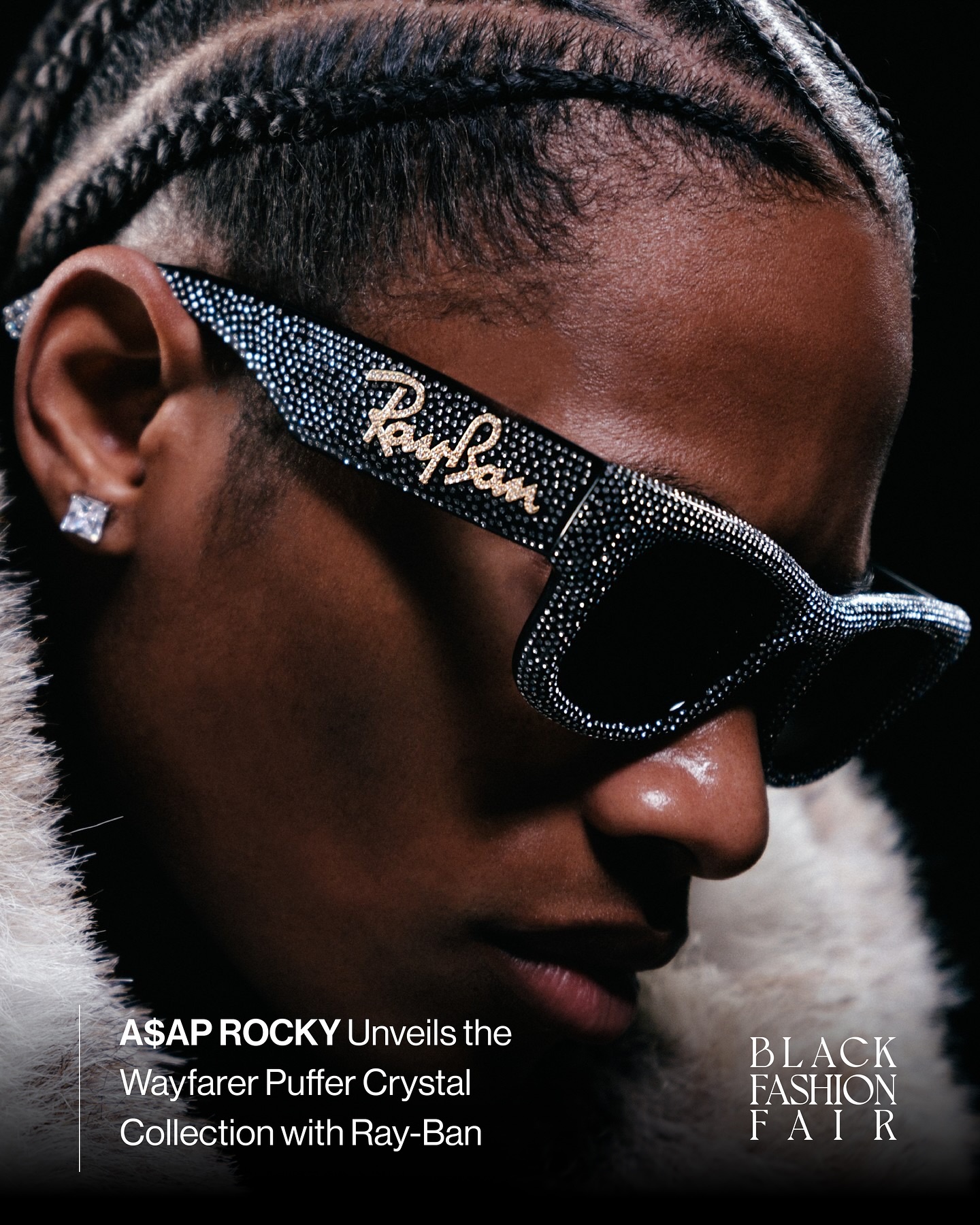 A$AP Rocky debuts Ray-Ban Wayfarer Puffer Crystal collection