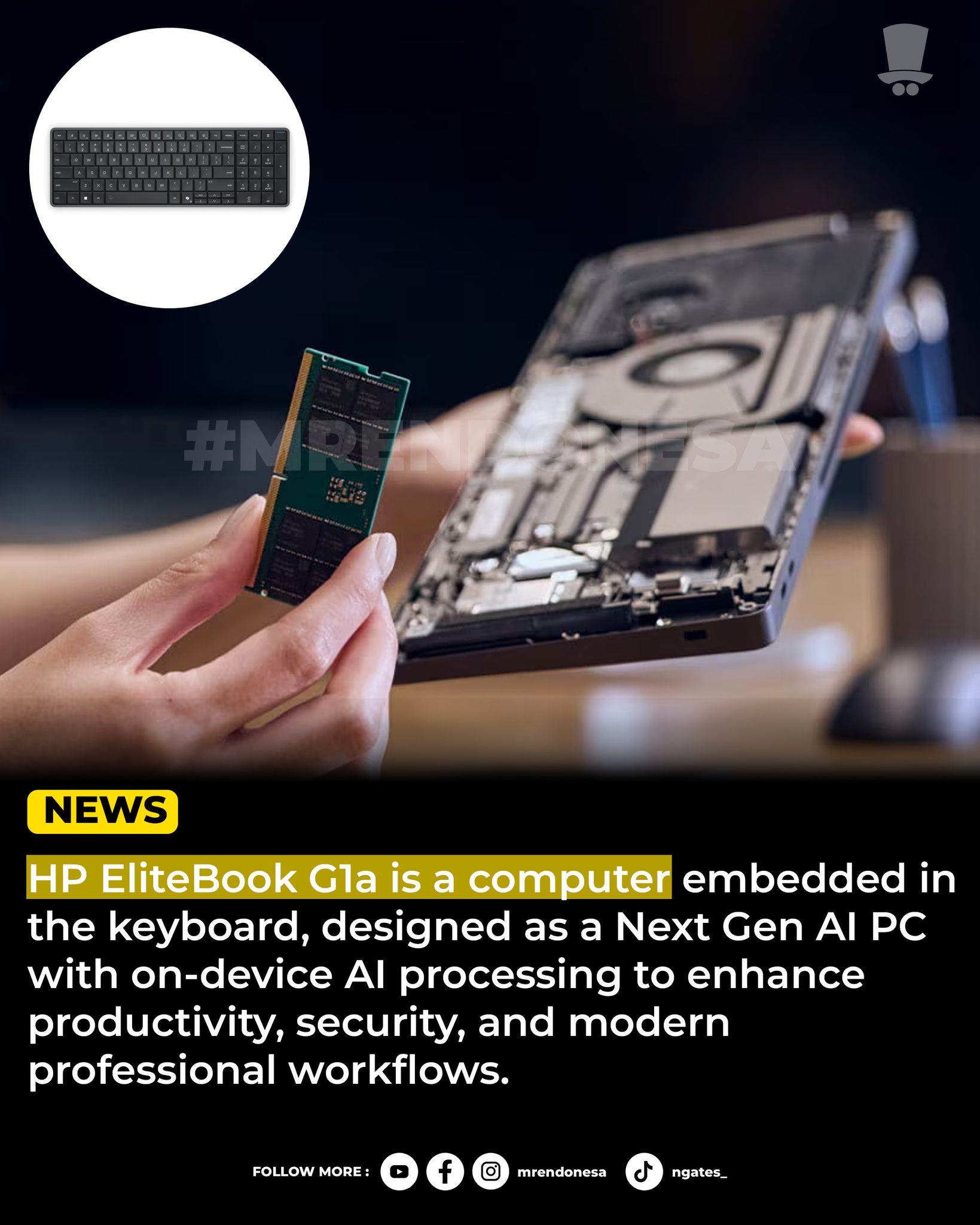 Mr. - HP EliteBook G1a is a computer embedded in the keyboard, designed ...