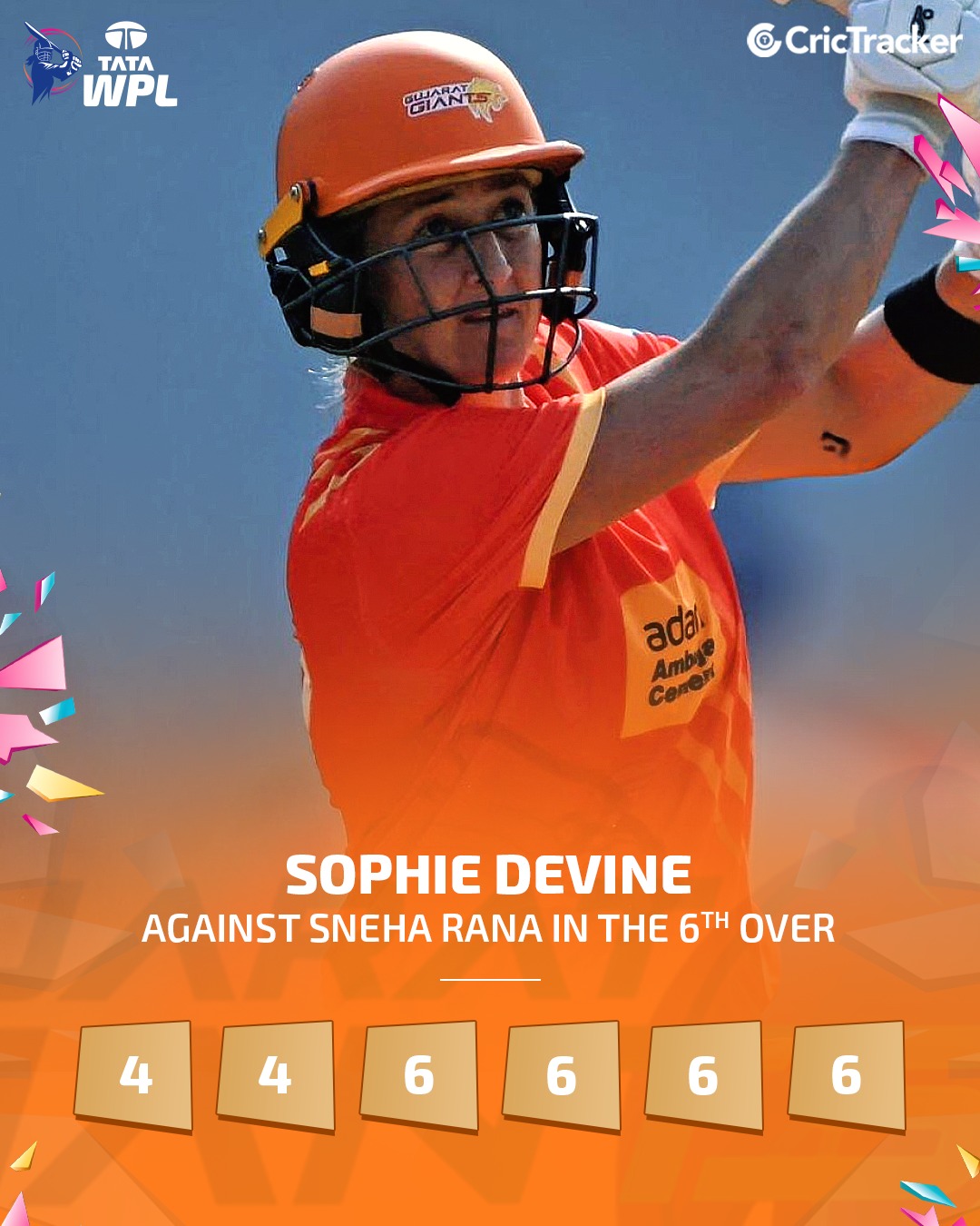 CricTracker - Sophie Devine goes berserk, smashing 32 runs off Sneh ...