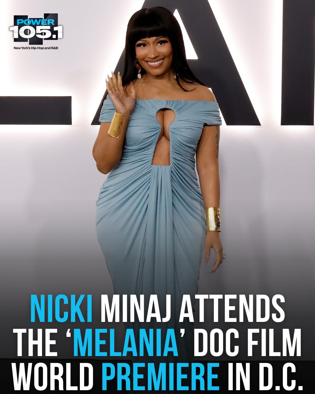 Nicki Minaj turned heads in Washington, D.C. last night as she attended the world premiere of Melania at the Trump-Kennedy Center, stepping out on the black carpet to support First Lady Melania