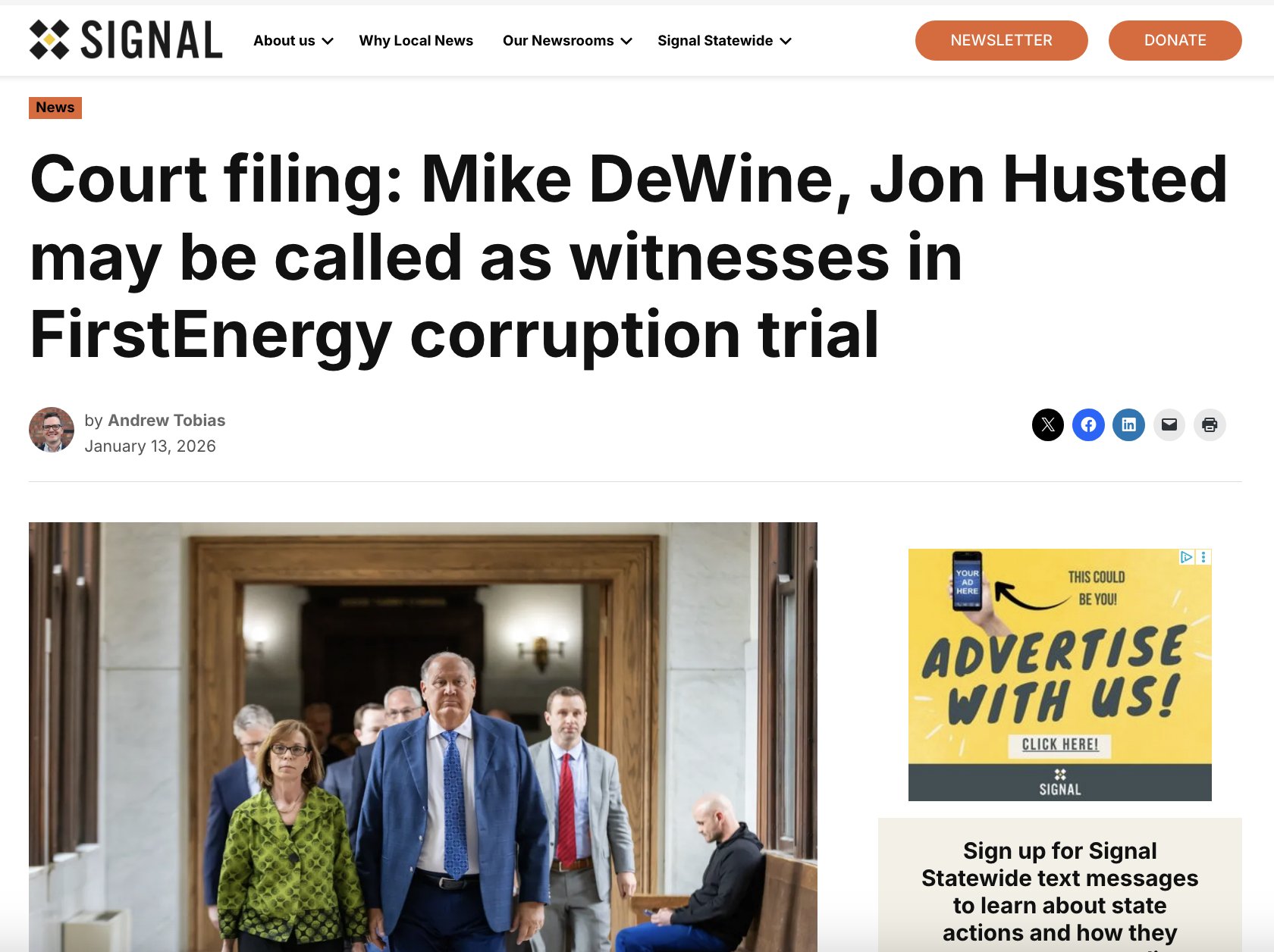 Ohio - The FirstEnergy bribery trial starts in less than 2 weeks, and ...
