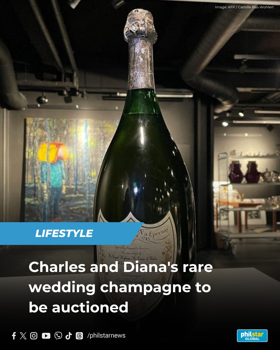 A rare Dom Pérignon Vintage 1961 bottle, specially produced for